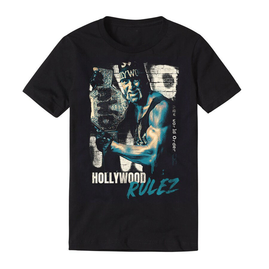 Men's Black Hulk Hogan Retro Hollywood Rulez T-shirt Gift For True Fans