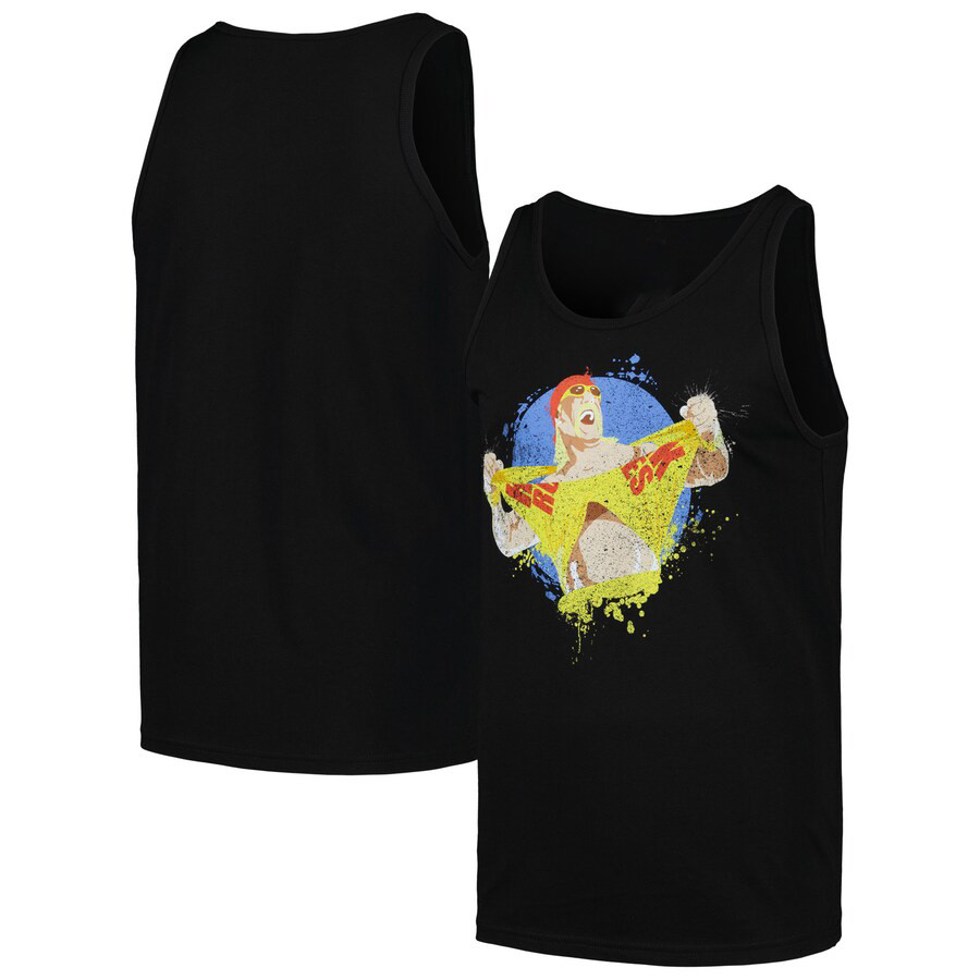 Men's Black Hulk Hogan Ripping Tank Top Merch For Fans