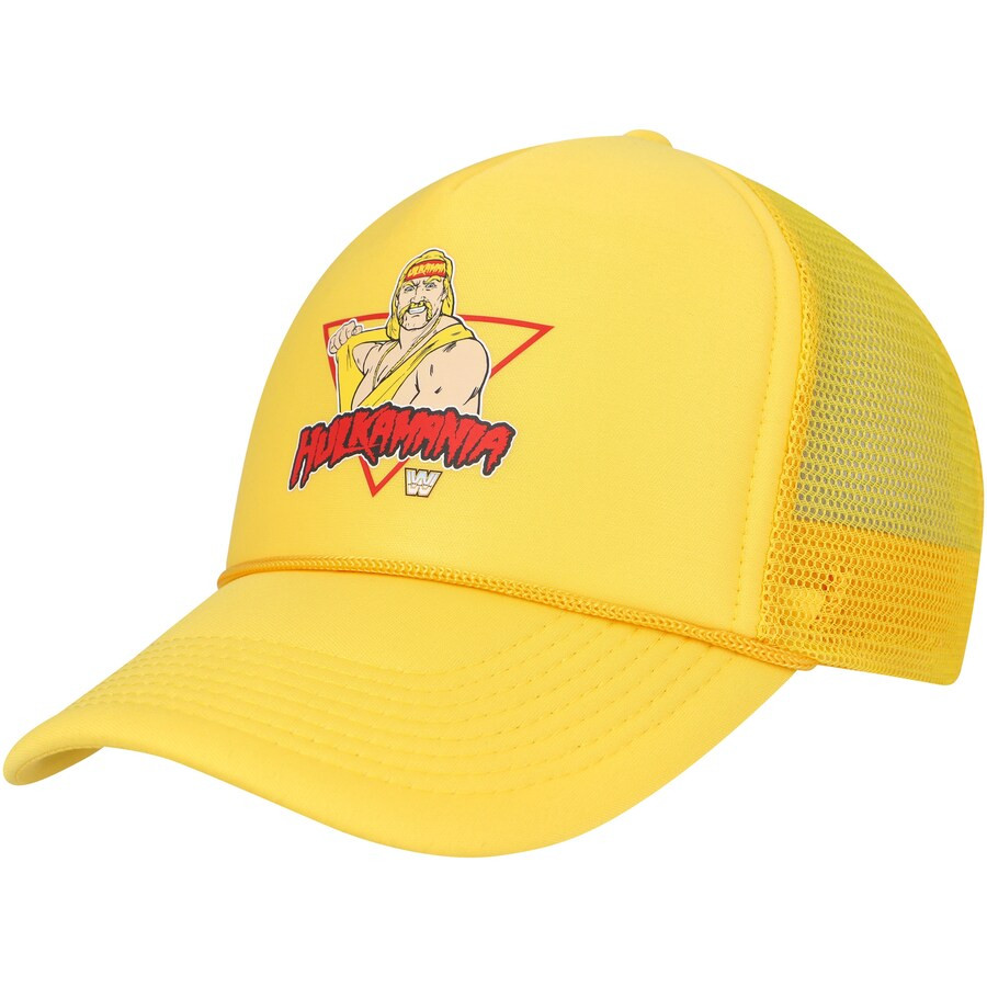 Men's Chalk Line Yellowred Hulk Hogan Illustrated Trucker Adjustable Hat Hulkamania Lives On Gift