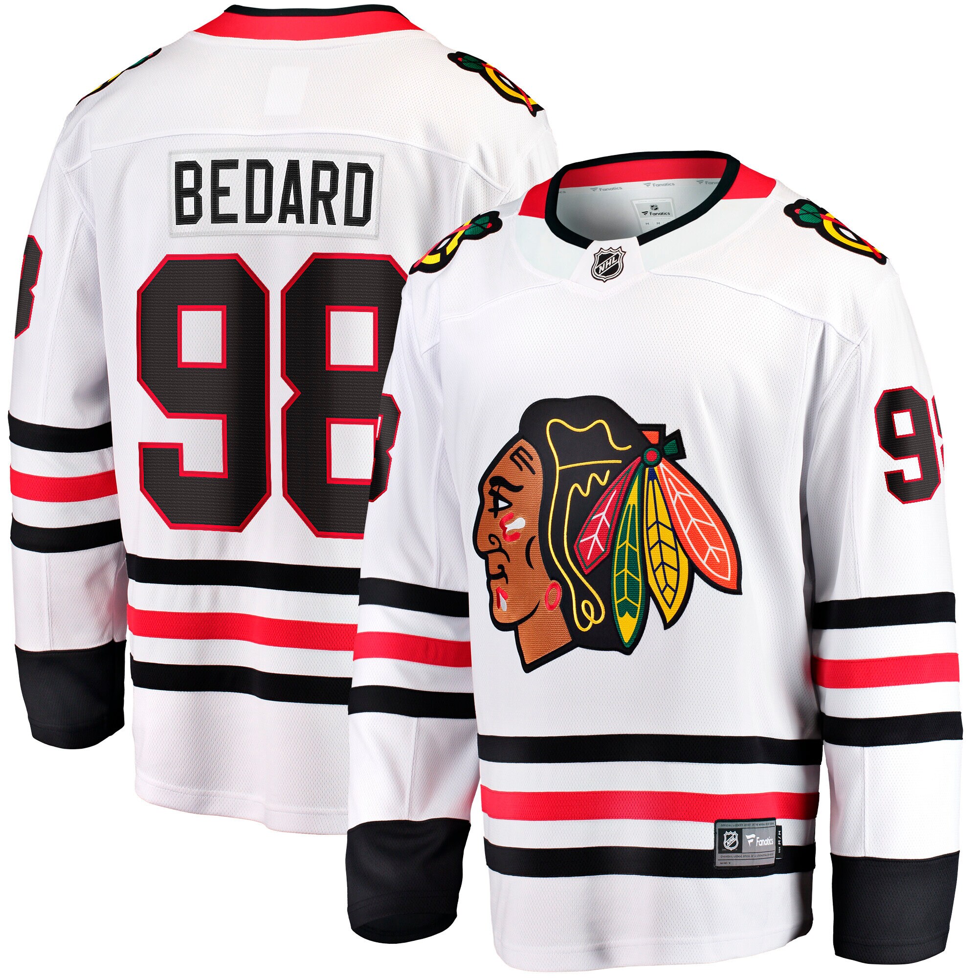 Men's Chicago Blackhawks Connor Bedard White Away Premier Breakaway Player Jersey - JS901