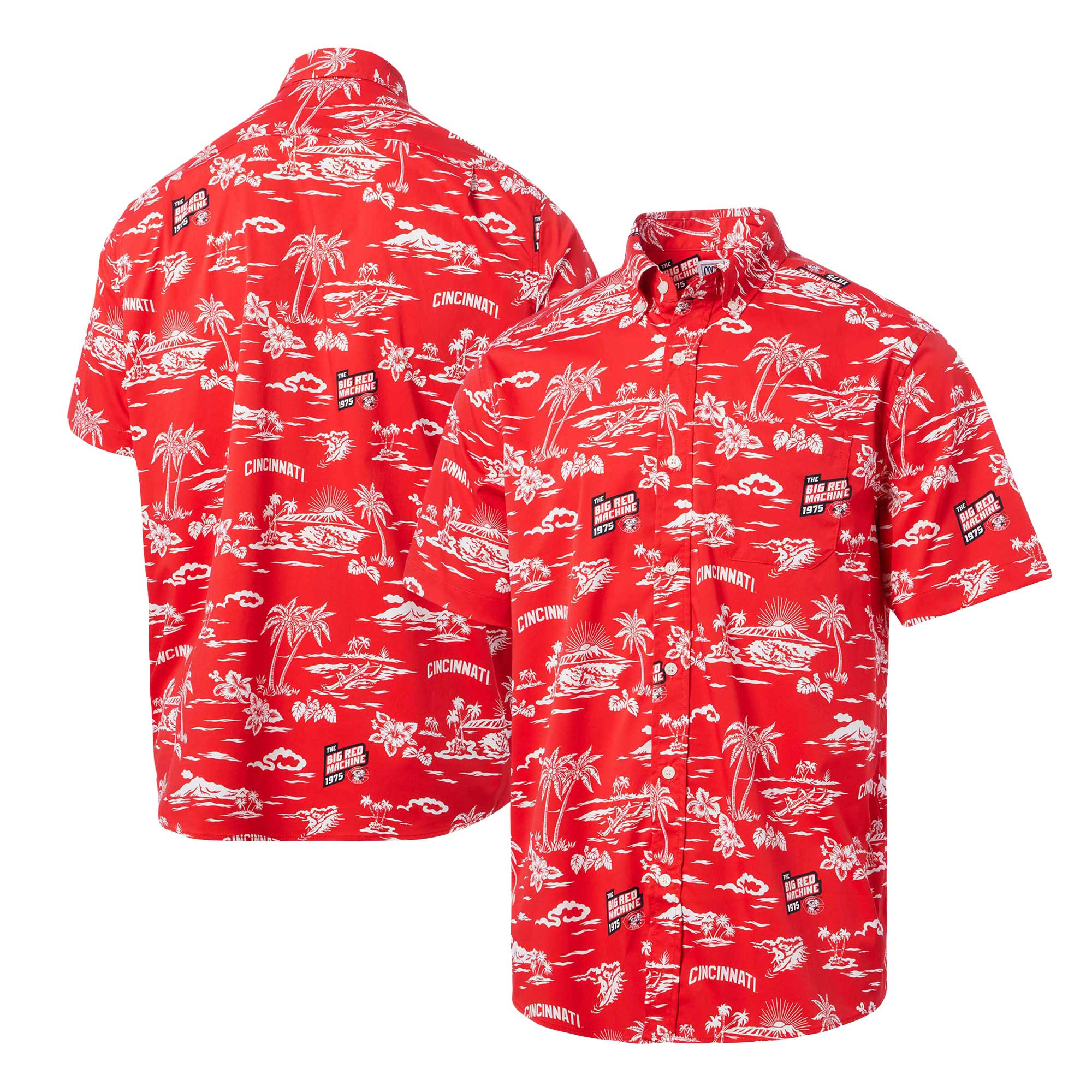 Mens Cincinnati Reds Reyn Spooner Red Cooperstown Hawaiian Shirt Merch Gift For Big Game Fans