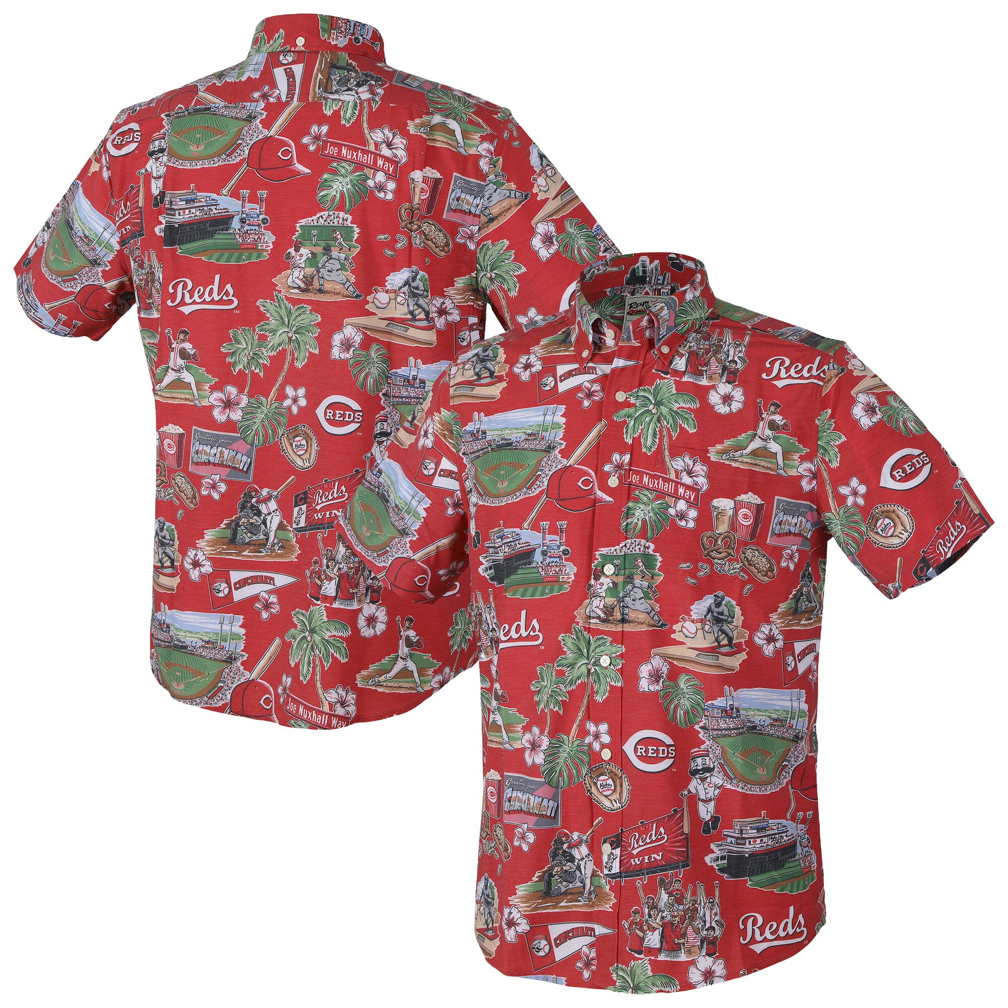 Mens Cincinnati Reds Reyn Spooner Red Scenic Triblend Hawaiian Shirt Merch Gift For Every Fan
