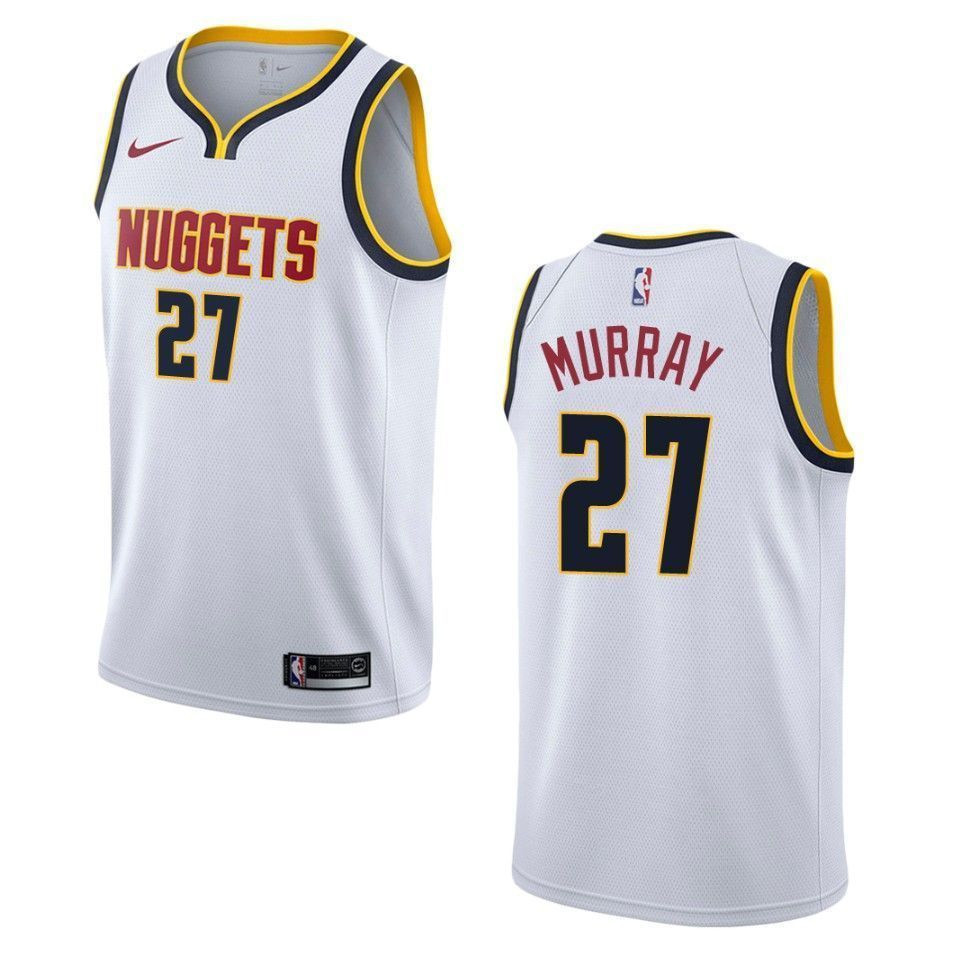 Men's Denver Nuggets 27 Jamal Murray Association Swingman Jersey - Wihte - JS154