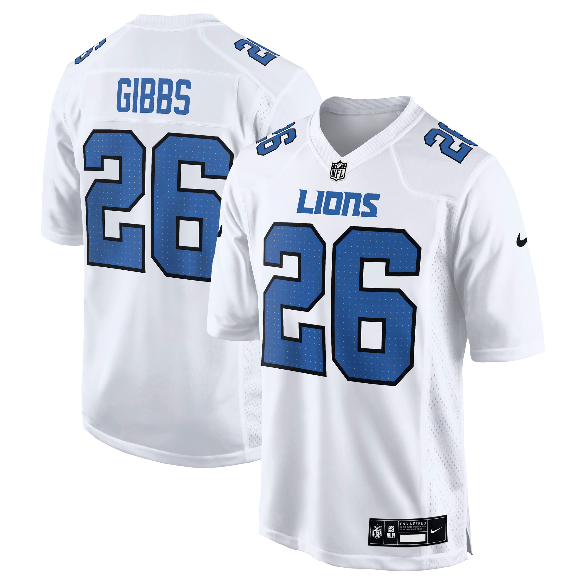 Men's Detroit Lions Jahmyr Gibbs White Tundra Fashion Game Jersey - JS558