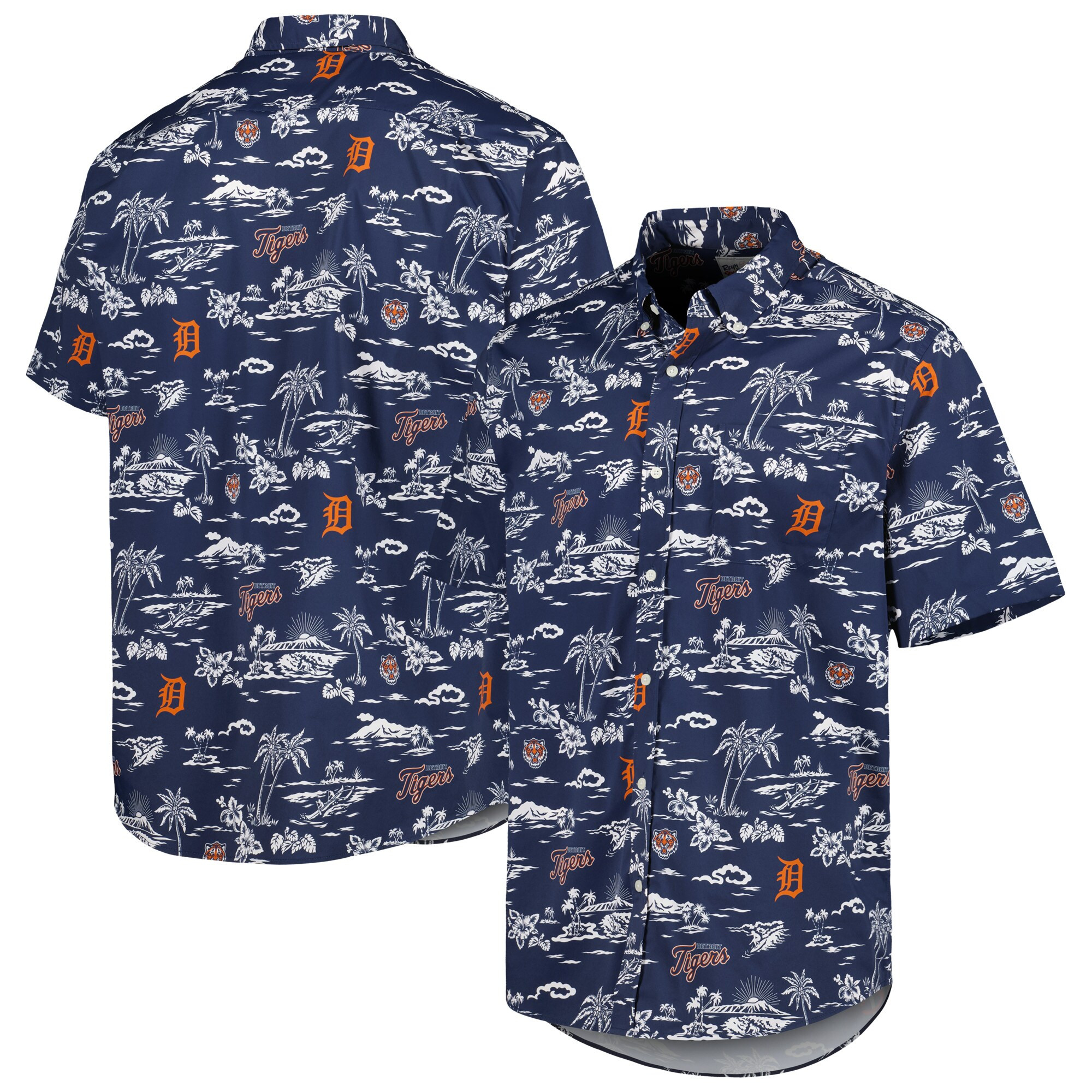 Mens Detroit Tigers Reyn Spooner Navy Hawaiian Shirt Merch Gift For Loyal Fans
