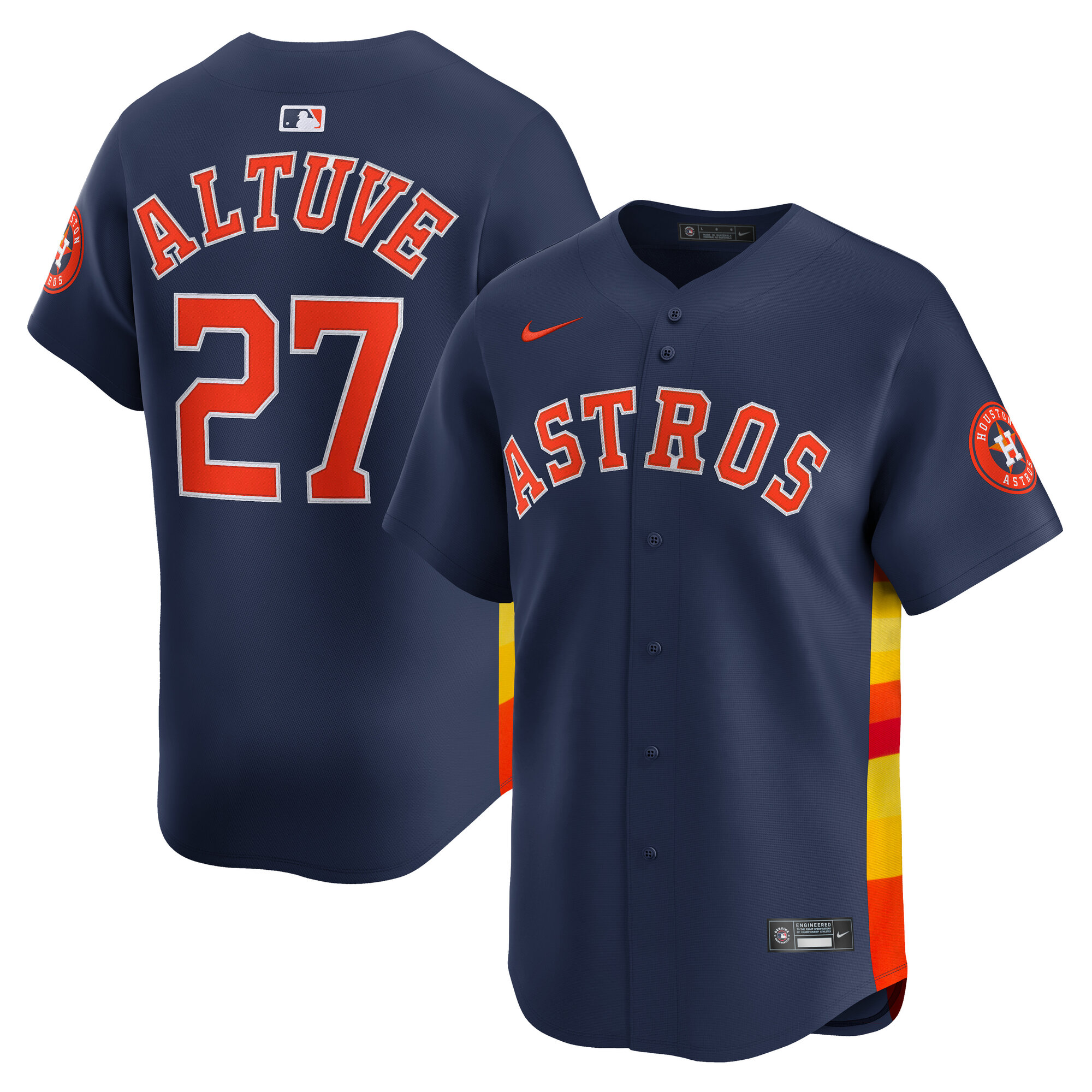 Men's Houston Astros Jose Altuve Navy Alternate Limited Player Jersey - JS629