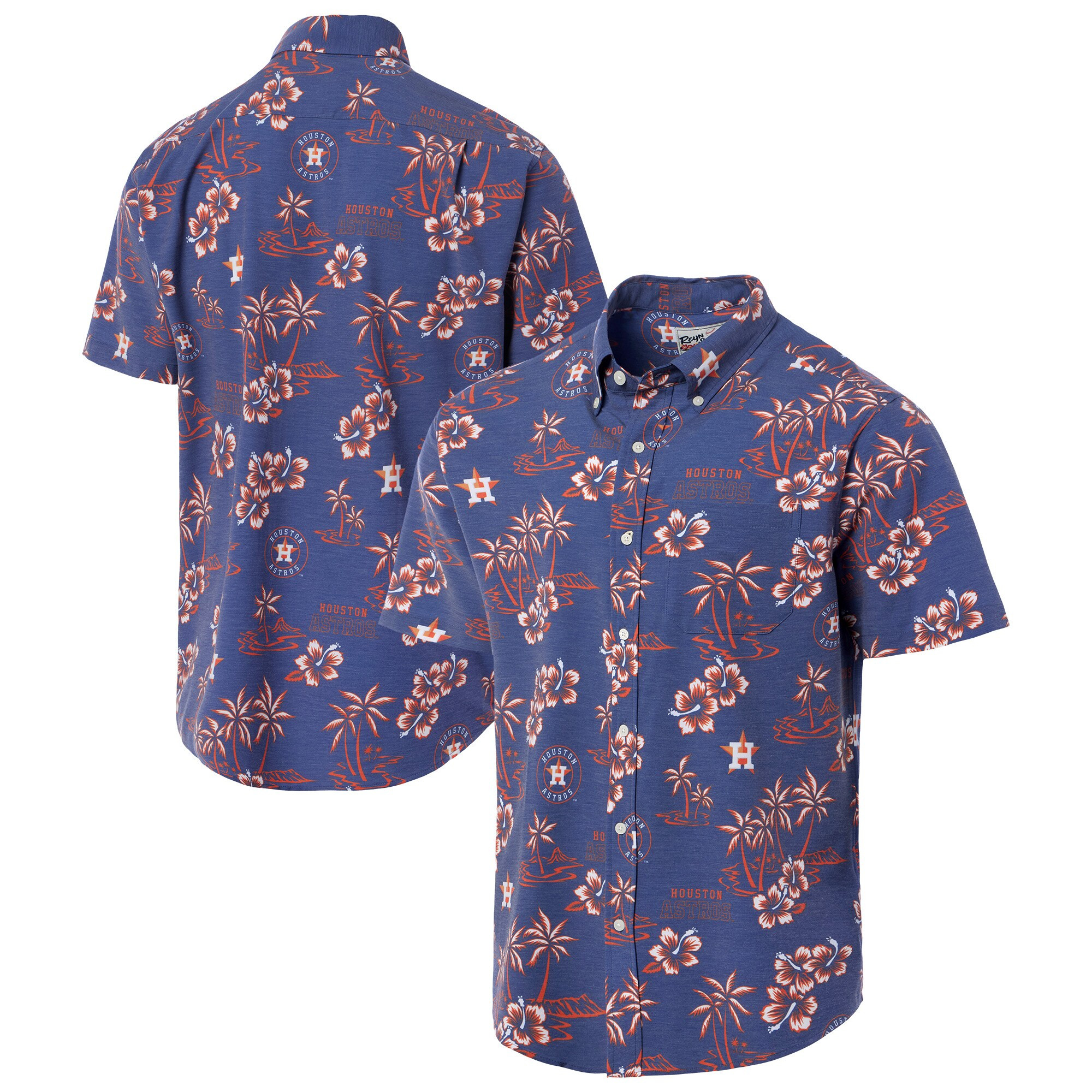 Mens Houston Astros Reyn Spooner Navy Hawaiian Shirt Merch Gift For Game Day Fans