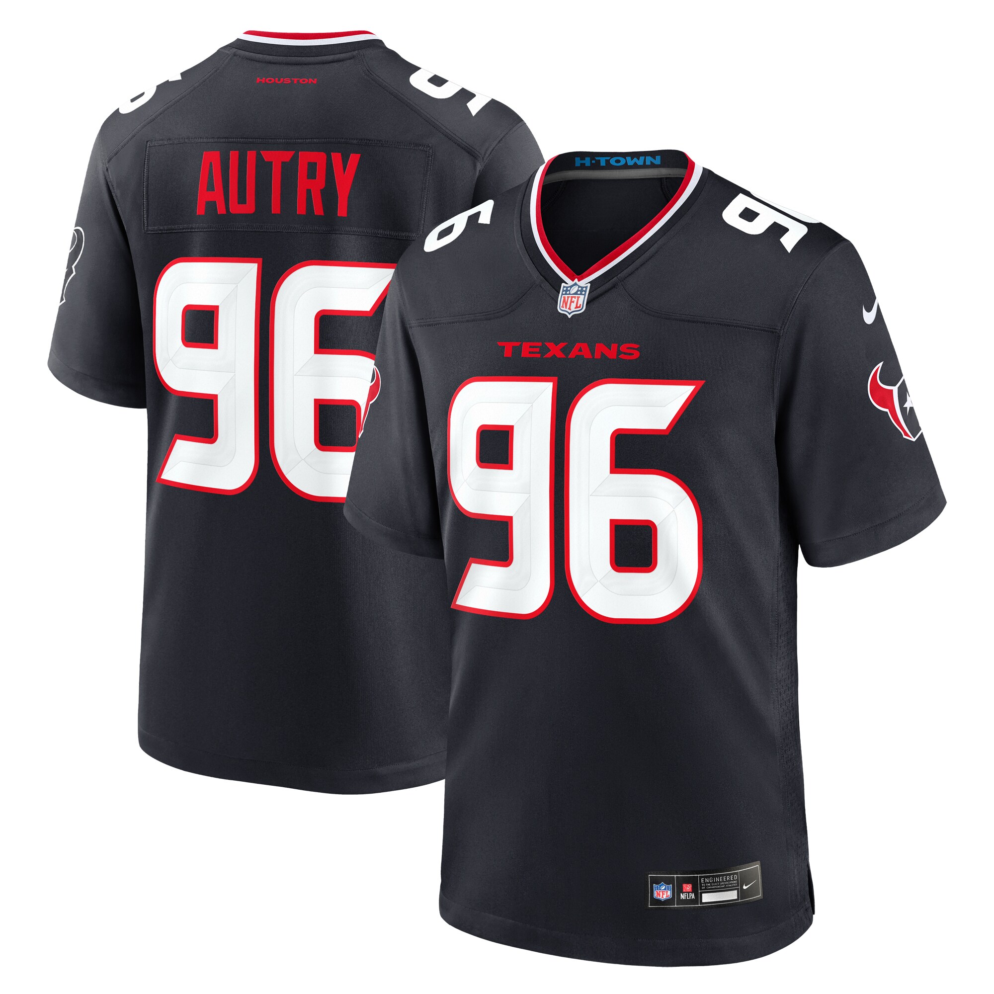 Men's Houston Texans Denico Autry Navy Team Game Jersey - JS983