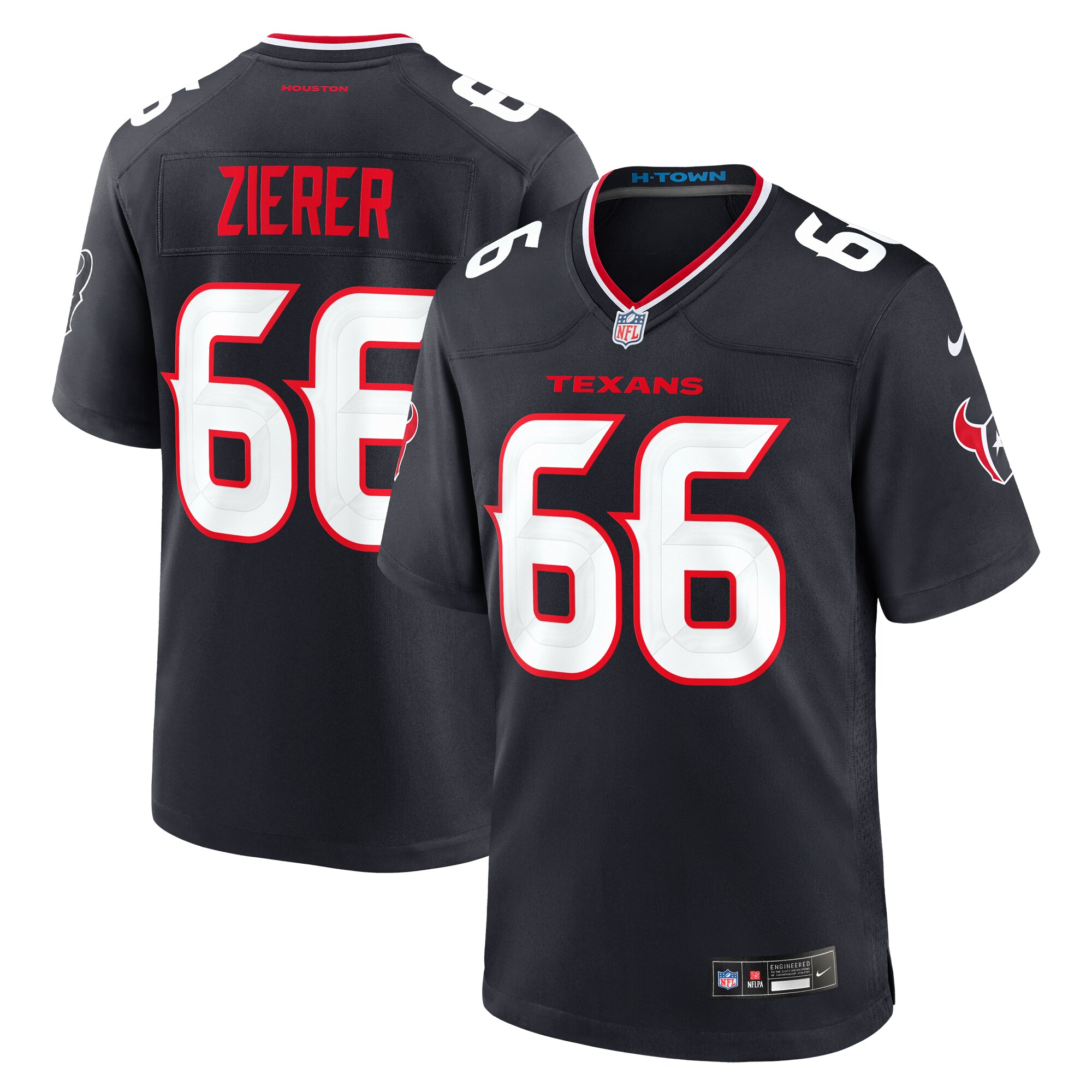Men's Houston Texans Kilian Zierer Navy Team Game Jersey - JS226
