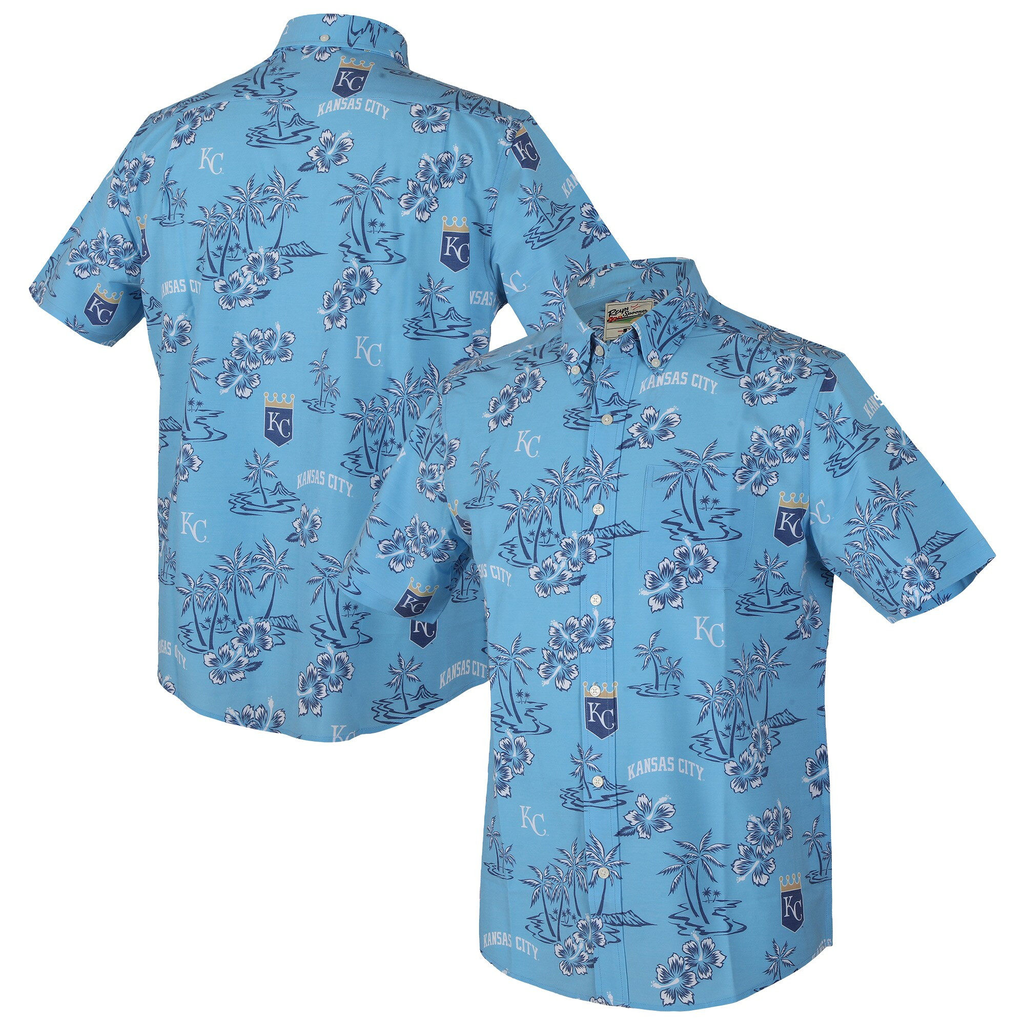 Mens Kansas City Royals Reyn Spooner Light Blue Hawaiian Shirt Merch Gift For Loyal Fans