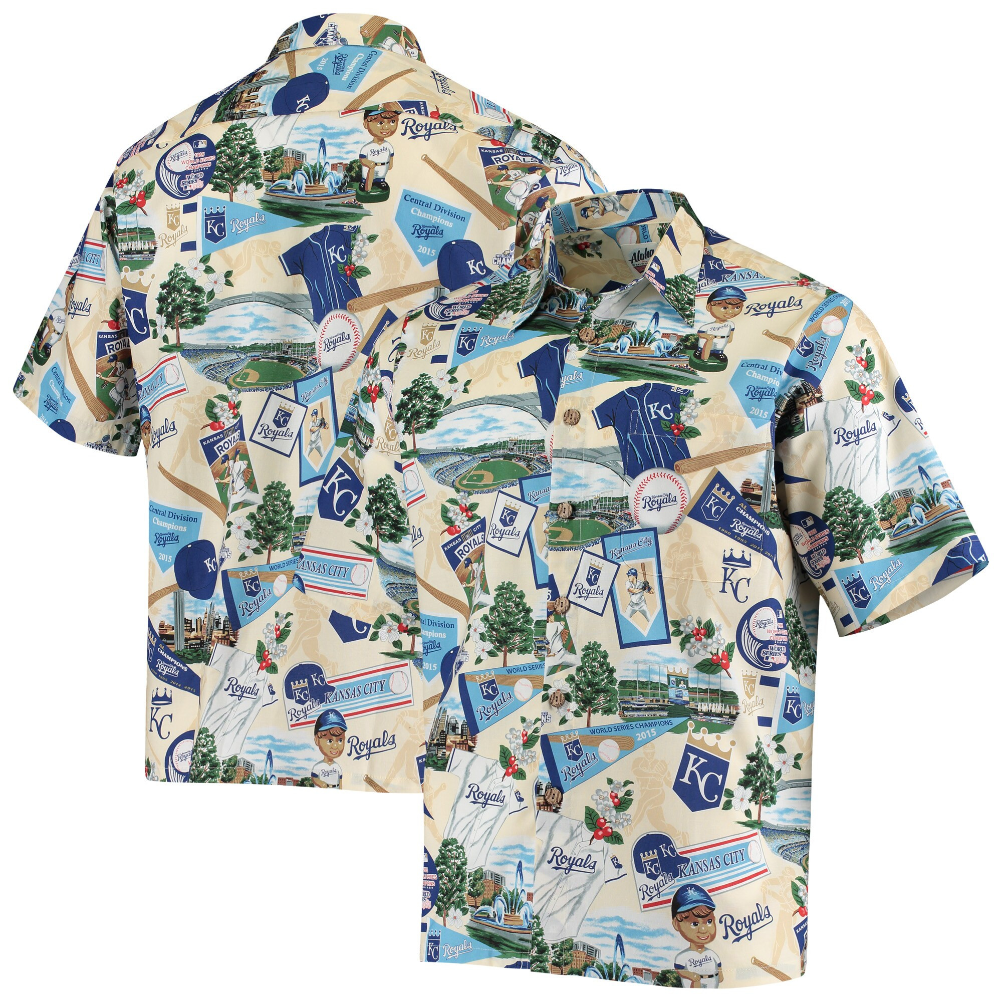 Mens Kansas City Royals White Scenic Hawaiian Shirt Merch Gift For Big Game Fans