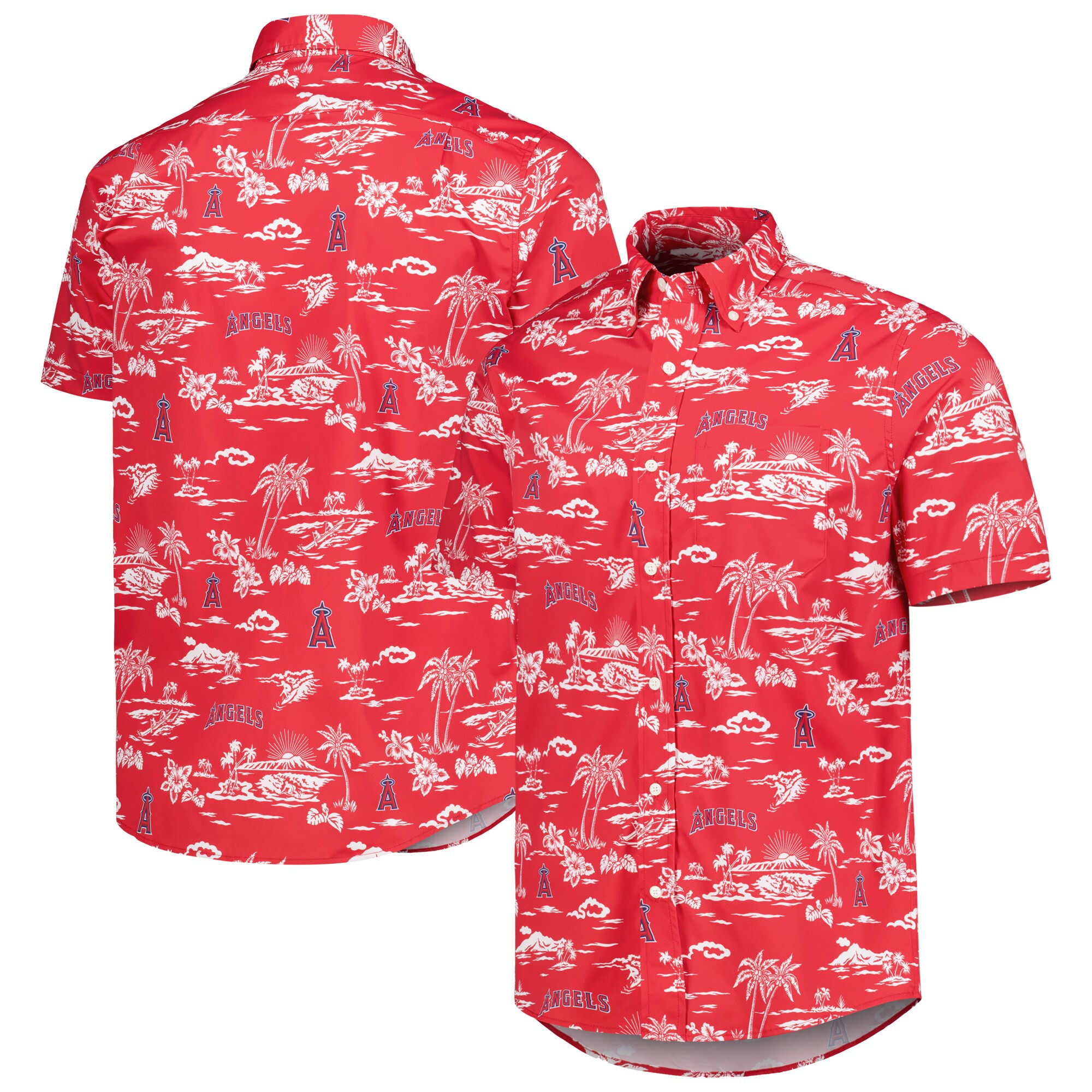 Mens Los Angeles Angels Reyn Spooner Red Hawaiian Shirt Fan Merch Gift
