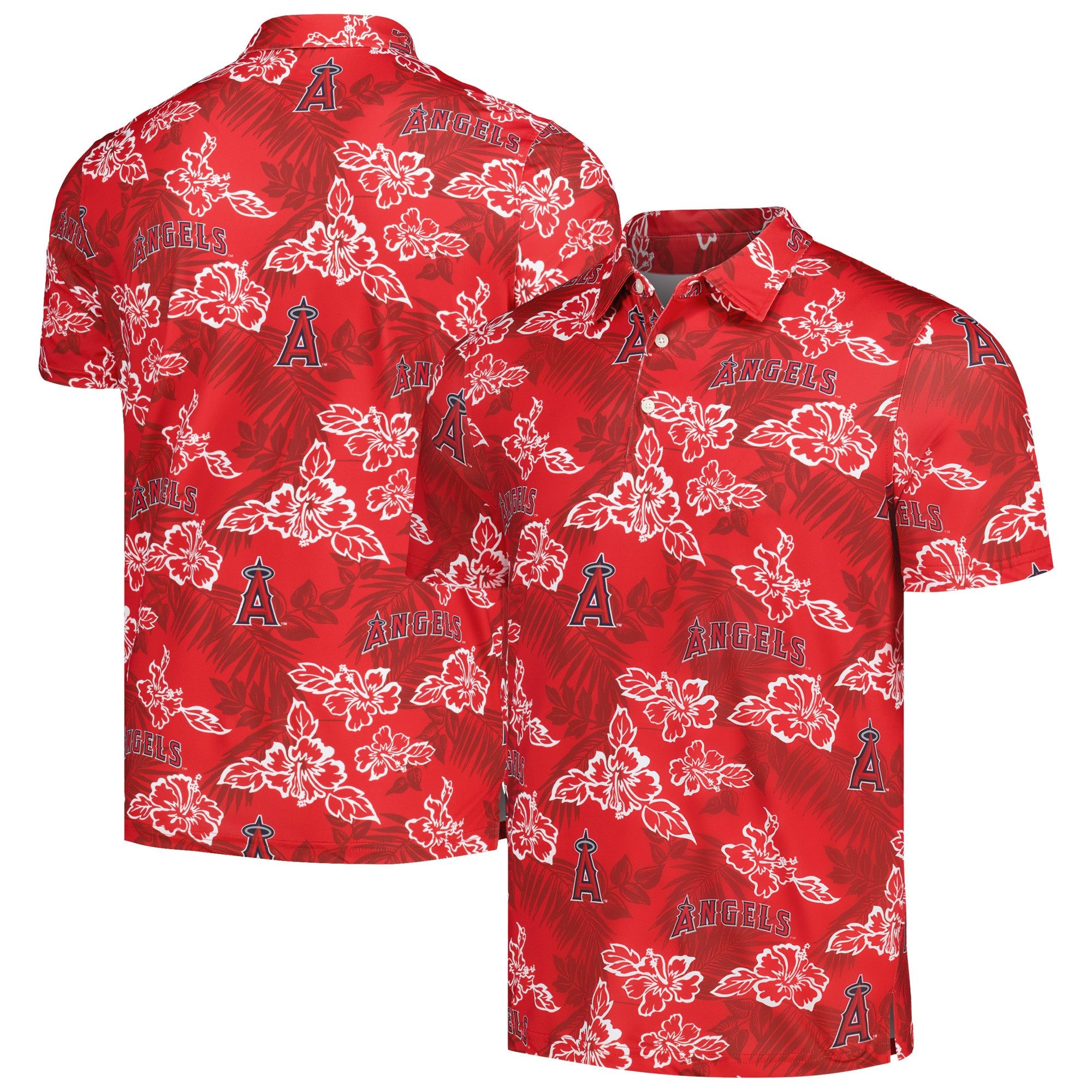 Mens Los Angeles Angels Reyn Spooner Red Performance Polo Shirt Fan Merch Gift