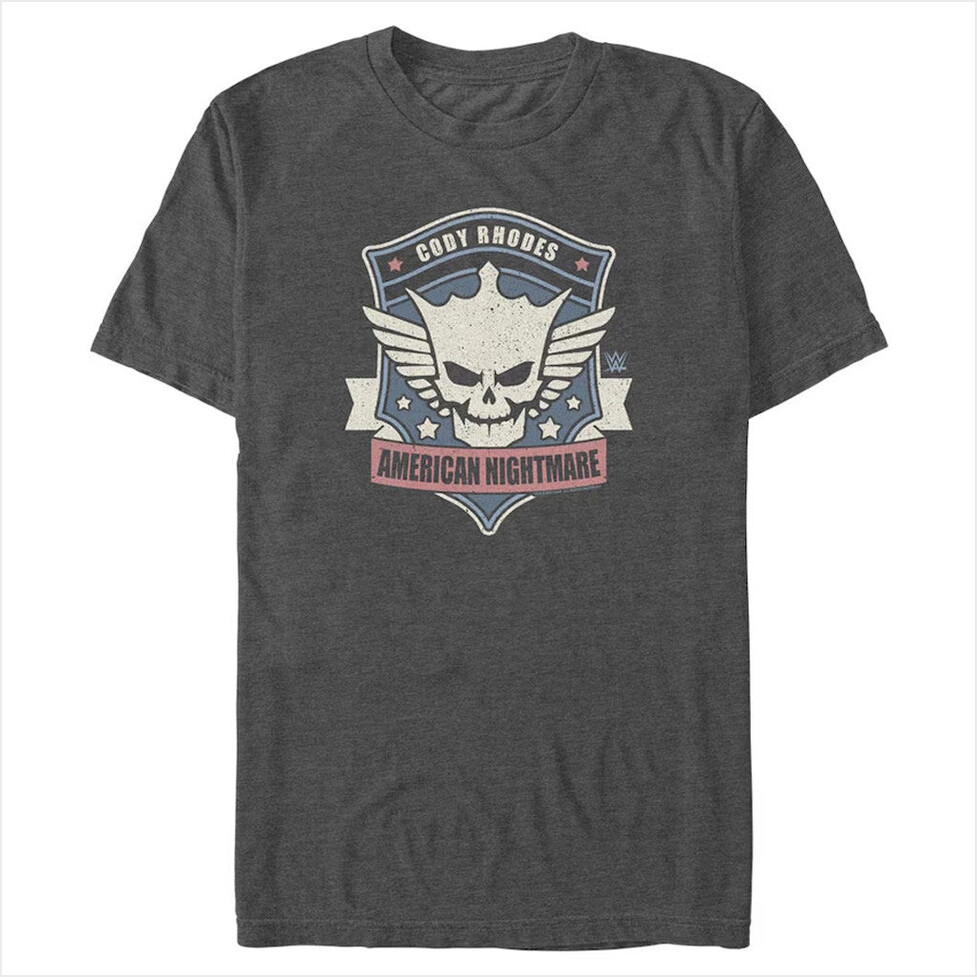 Mens Mad Engine Heather Charcoal Cody Rhodes American Nightmare T-Shirt Cody Rhodes Merch