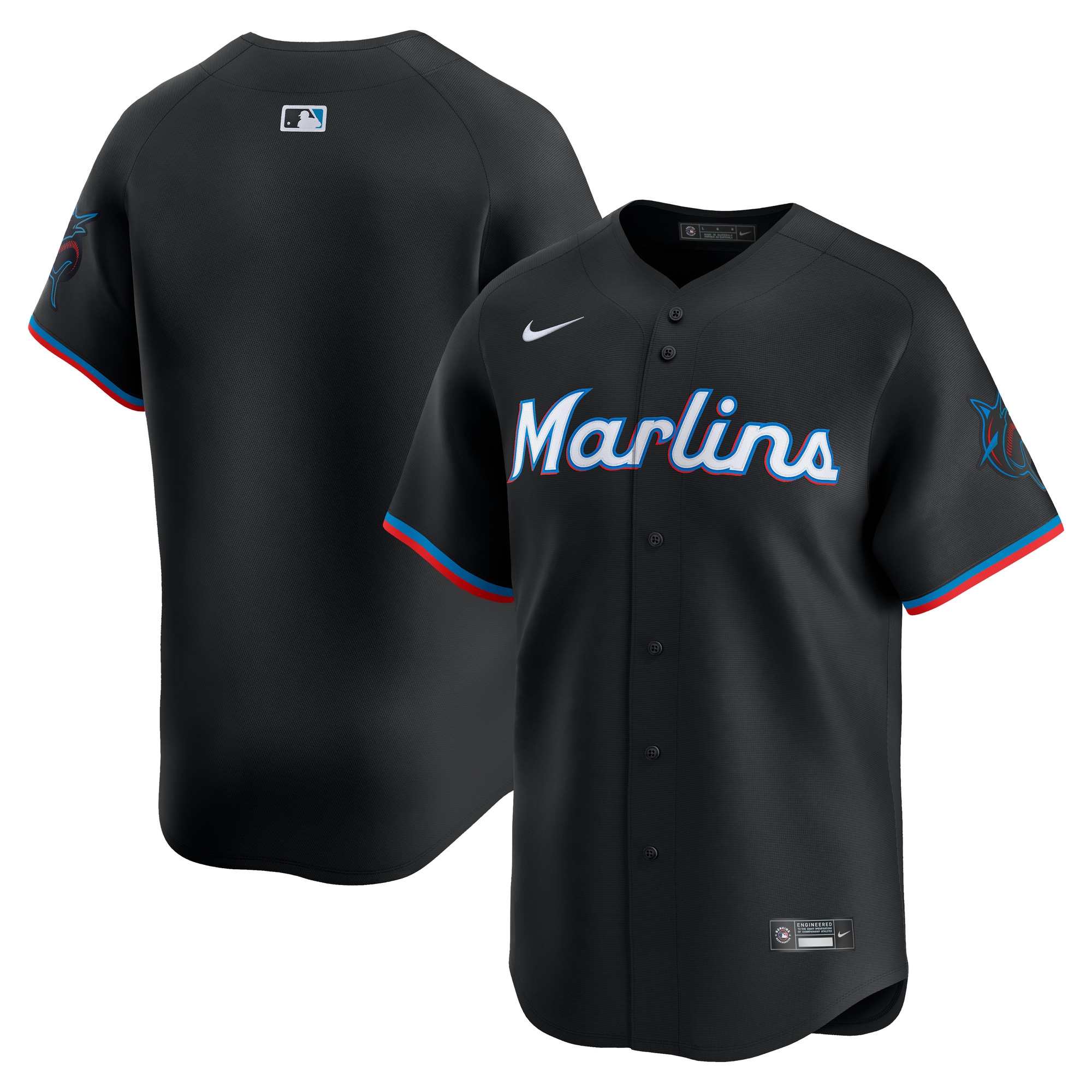 Men's Miami Marlins Black Alternate Limited Jersey - JS918