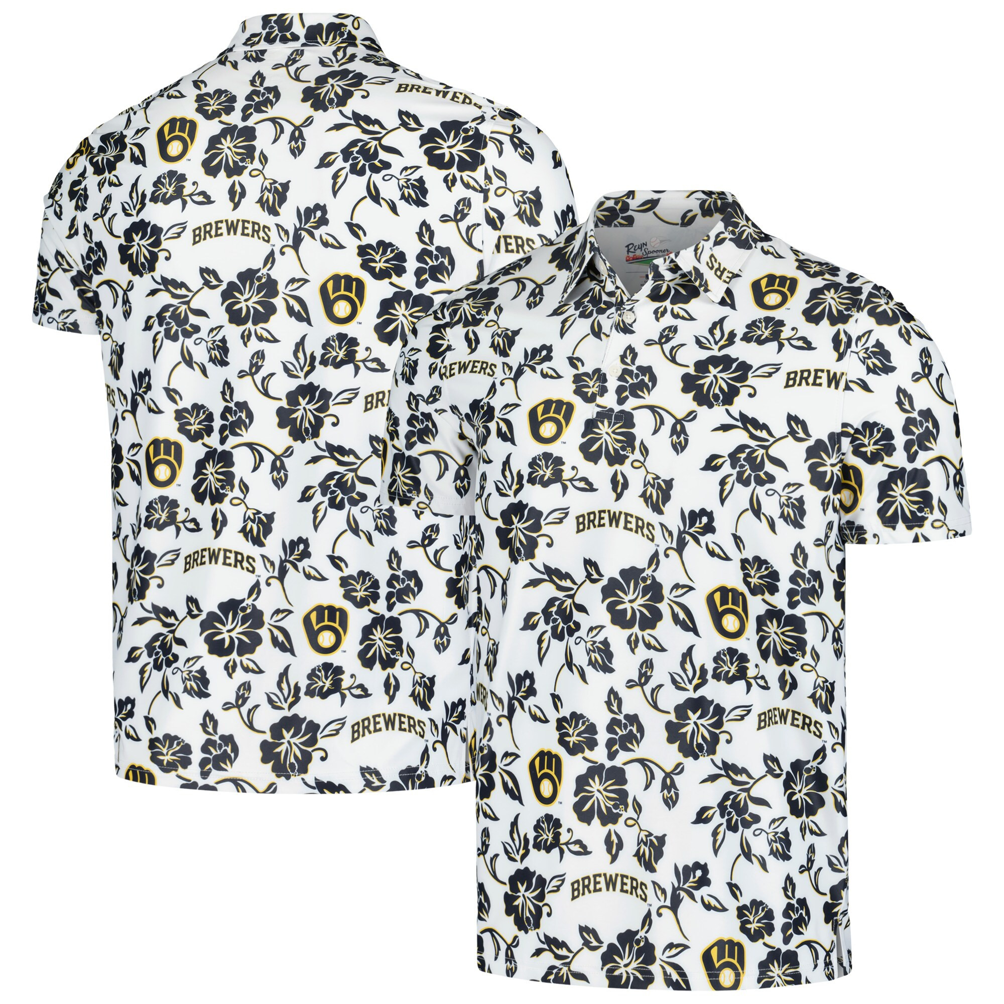 Mens Milwaukee Brewers Reyn Spooner White Pua Performance Polo Shirt Merch Gift For Baseball Fans