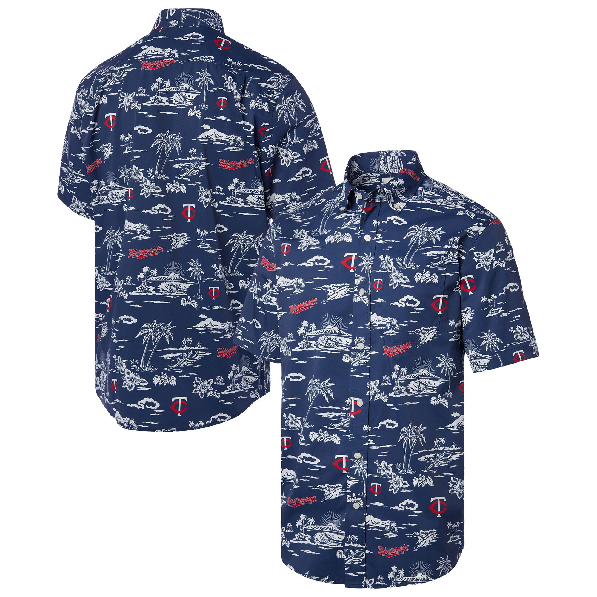 Mens Minnesota Twins Reyn Spooner Navy Hawaiian Shirt Merch Gift For Loyal Fans