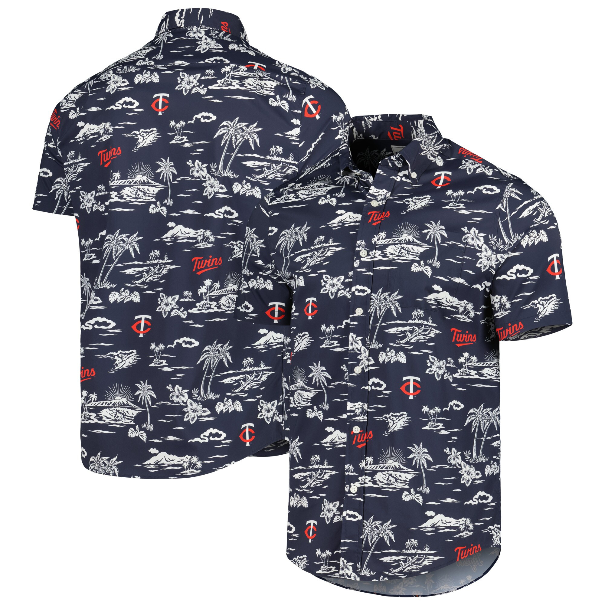 Mens Minnesota Twins Reyn Spooner Navy Hawaiian Shirt Merch Gift For MLB Supporters