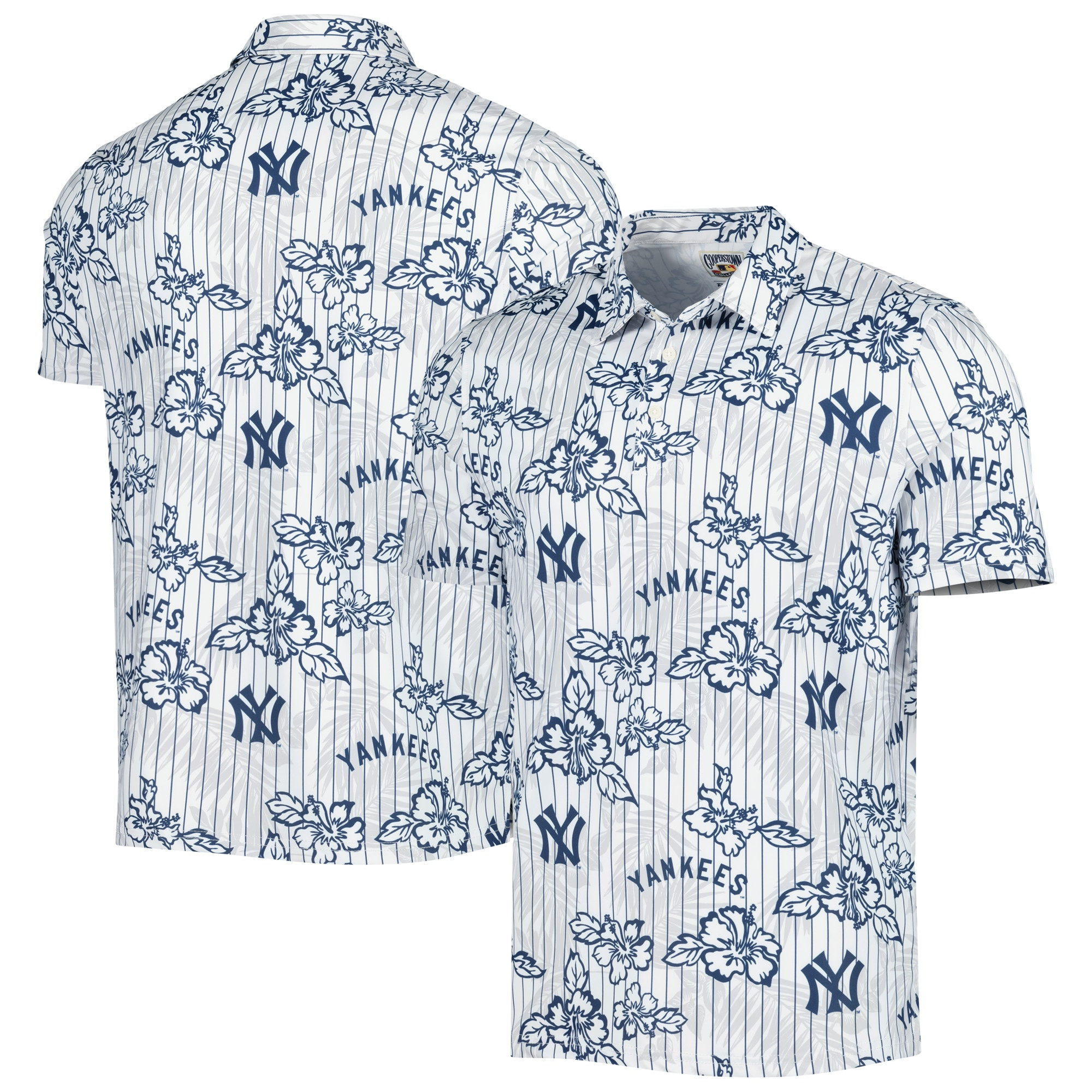 Mens New York Yankees Reyn Spooner White Cooperstown Polo Shirt Fan Merch Gift