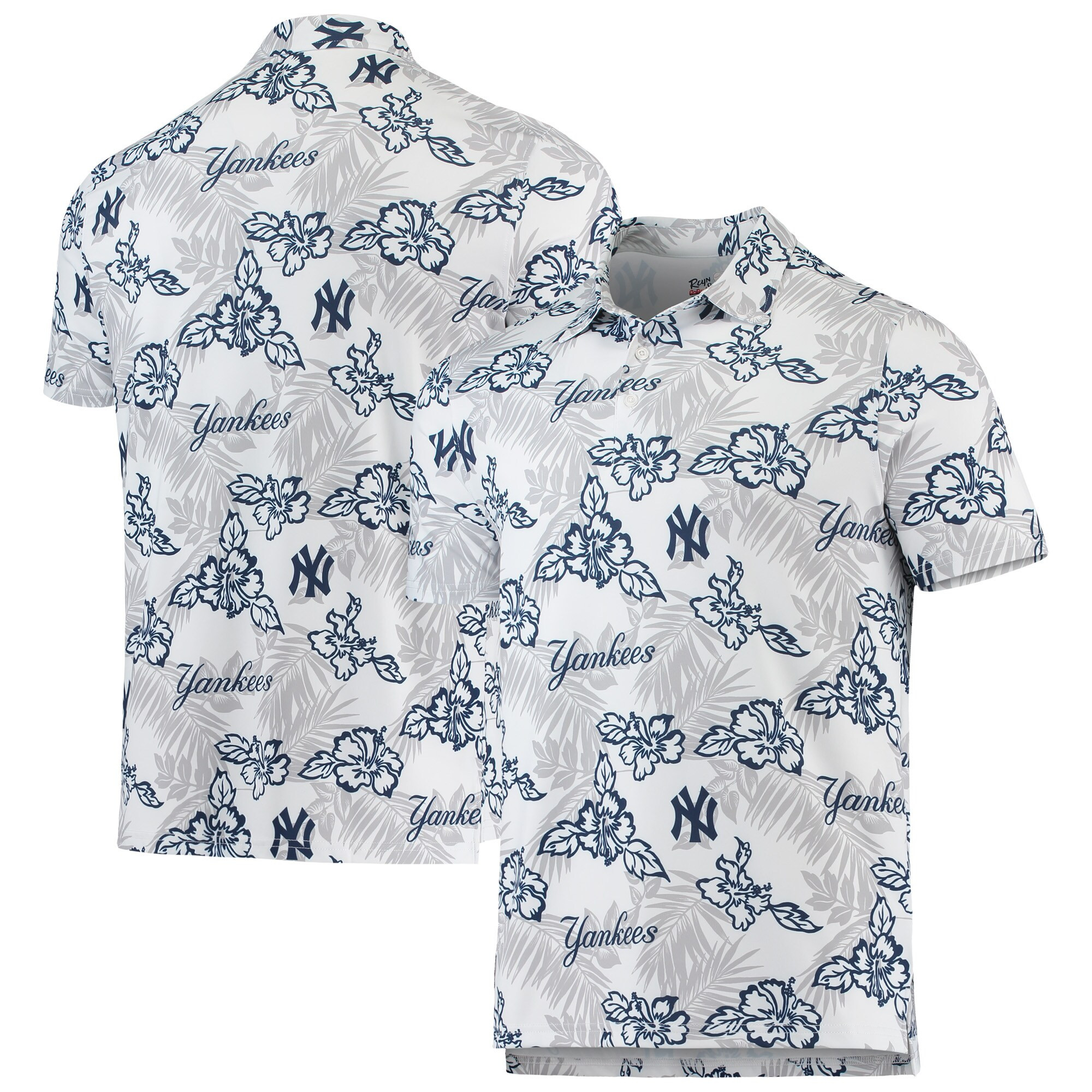 Mens New York Yankees Reyn Spooner White Performance Polo Shirt Merch Gift For Baseball Fans