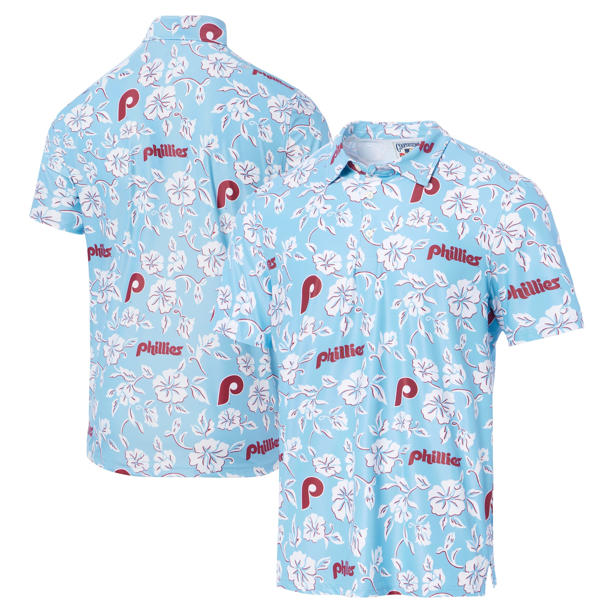 Mens Philadelphia Phillies Reyn Spooner Light Blue Cooperstown Polo Shirt Merch Gift For Every Fan