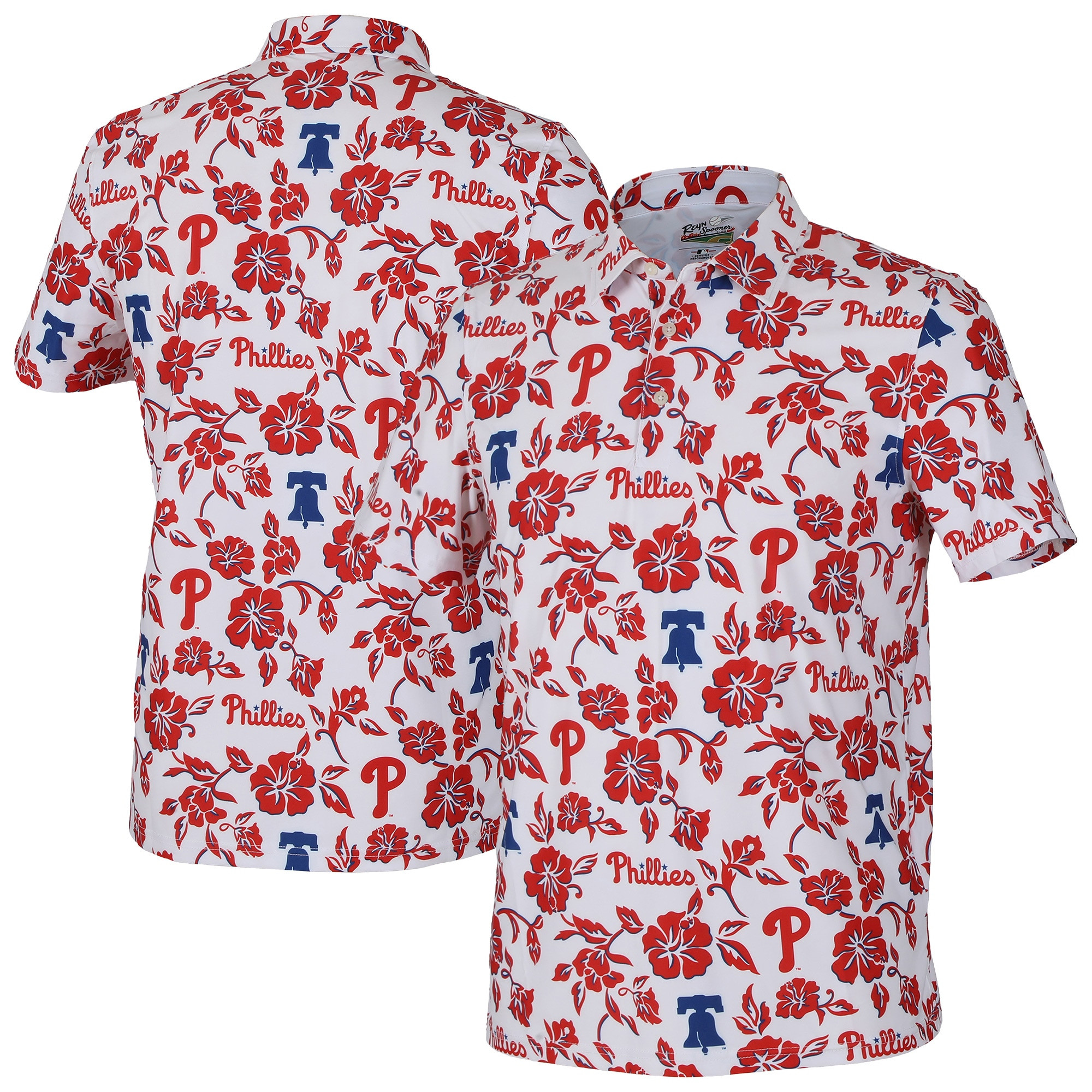 Mens Philadelphia Phillies Reyn Spooner White Polo Shirt Fan Merch Gift