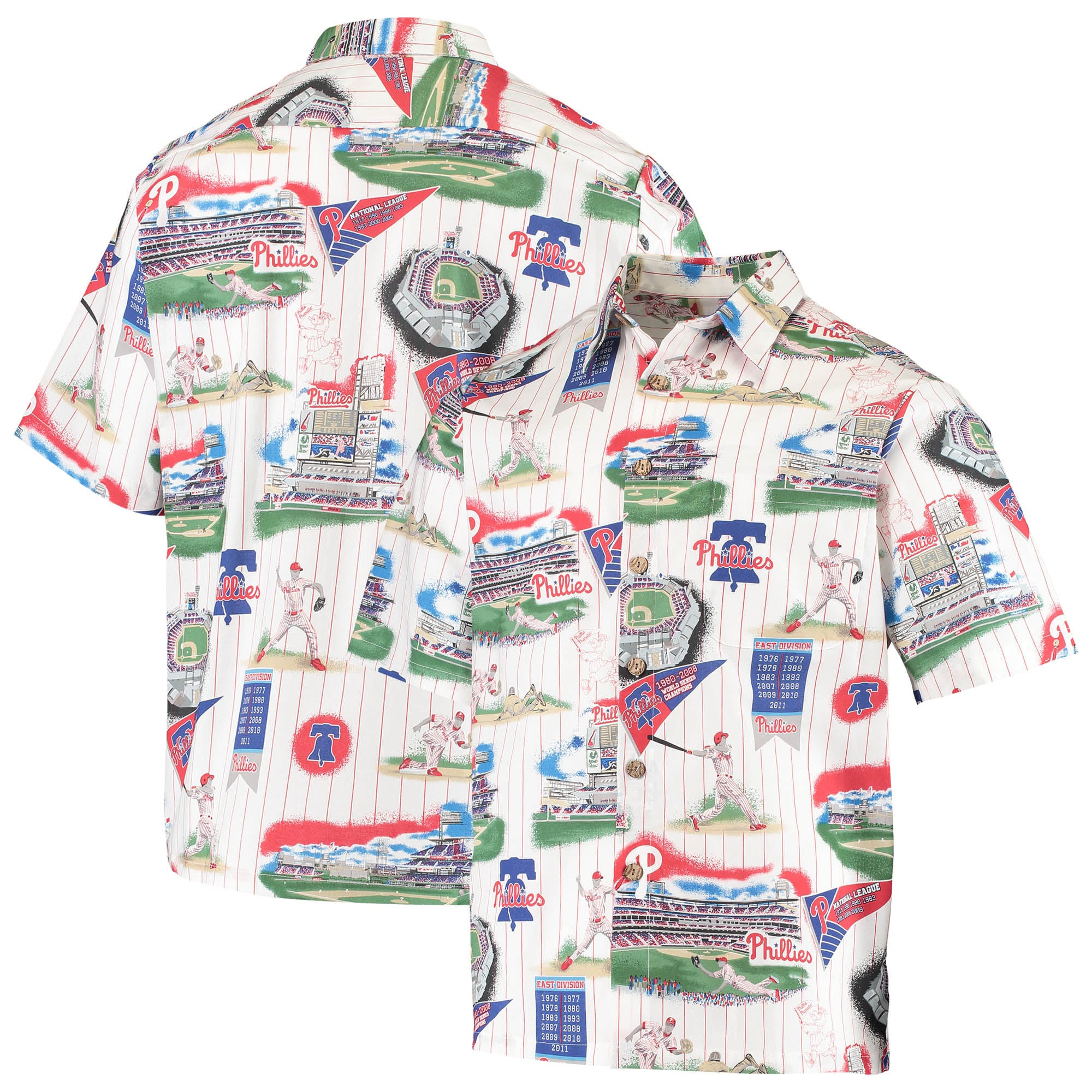 Mens Philadelphia Phillies Reyn Spooner Whitered Scenic Hawaiian Shirt Merch Gift For Baseball Fans