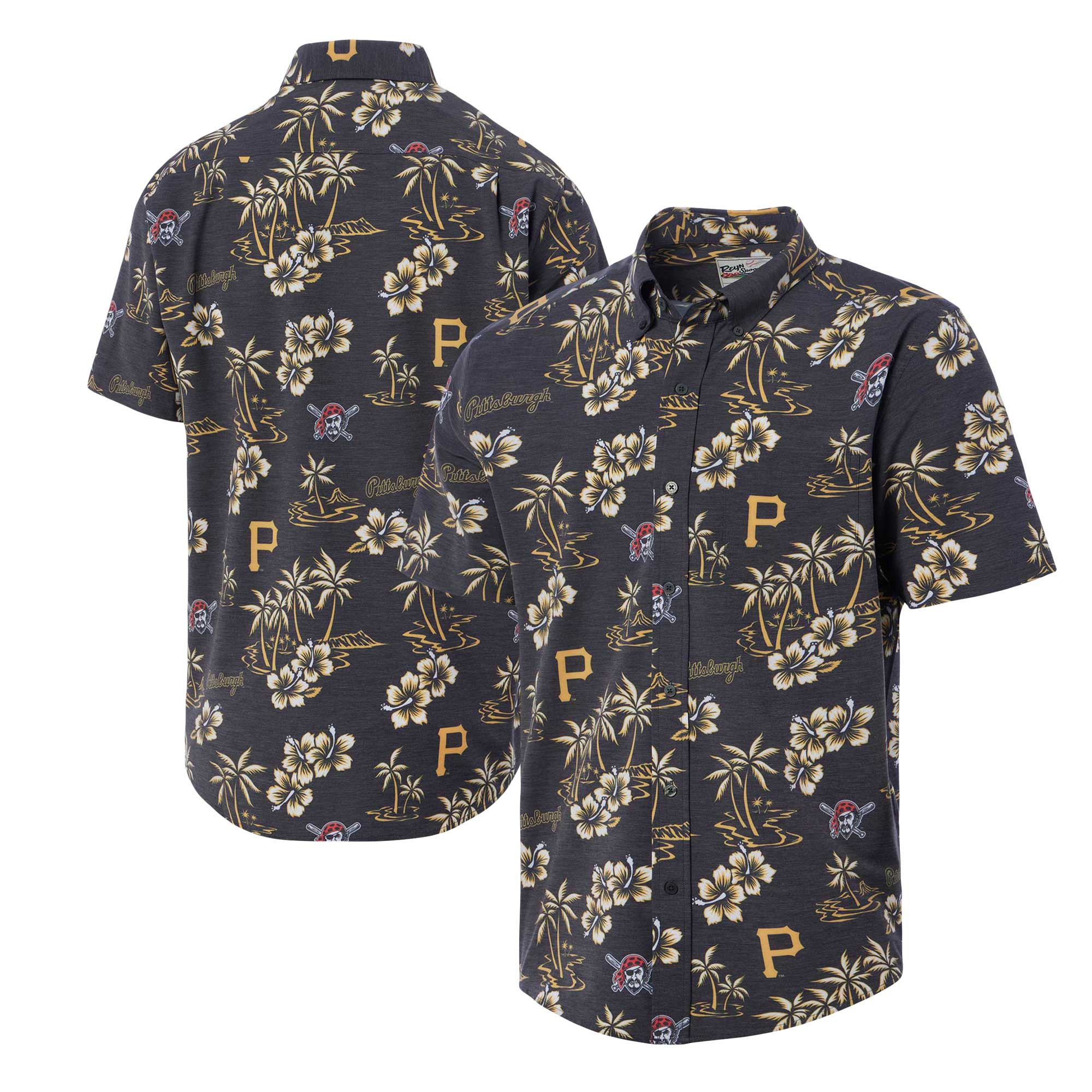Mens Pittsburgh Pirates Reyn Spooner Black Hawaiian Shirt Merch Gift For MLB Supporters