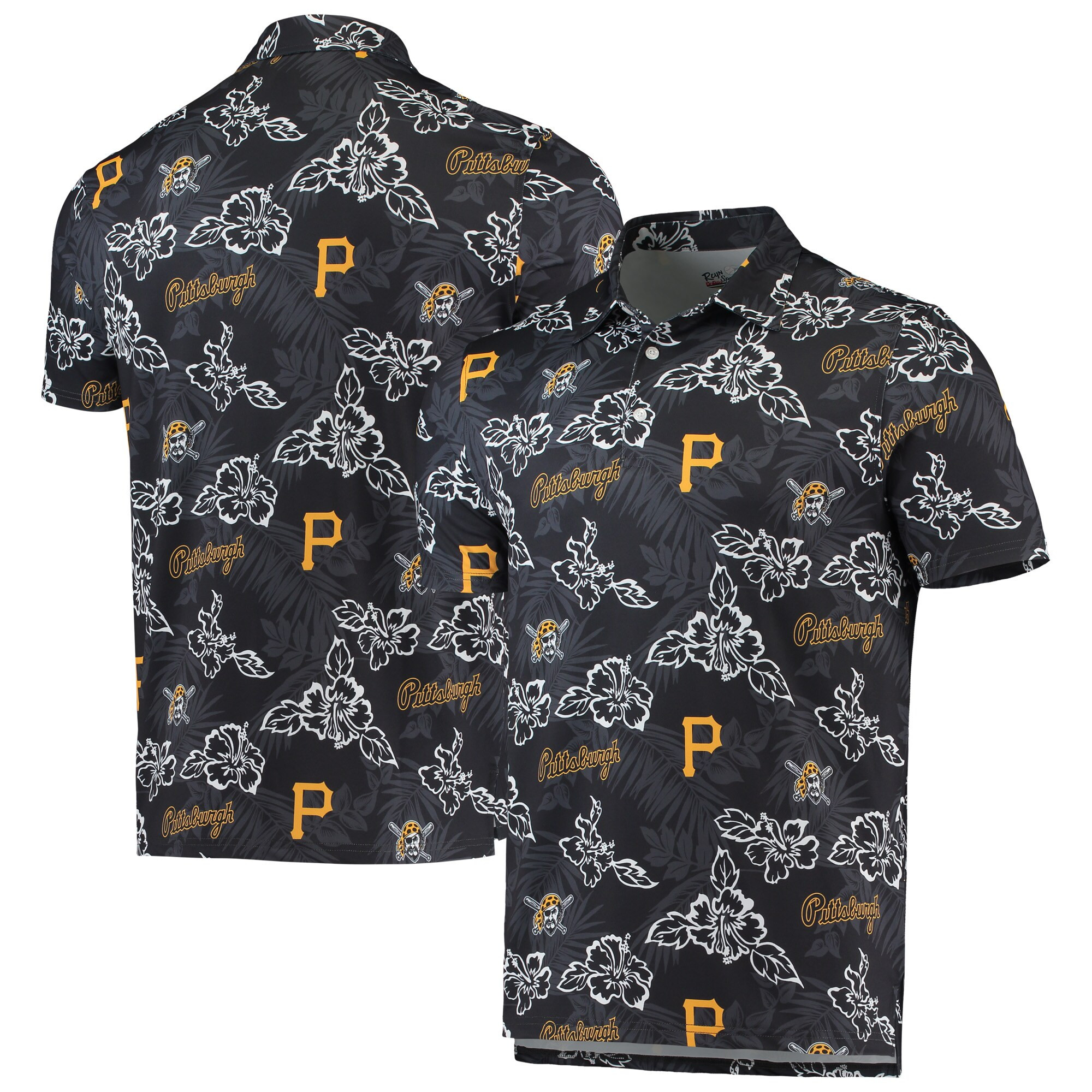 Mens Pittsburgh Pirates Reyn Spooner Black Polo Shirt Merch Gift For Loyal Fans