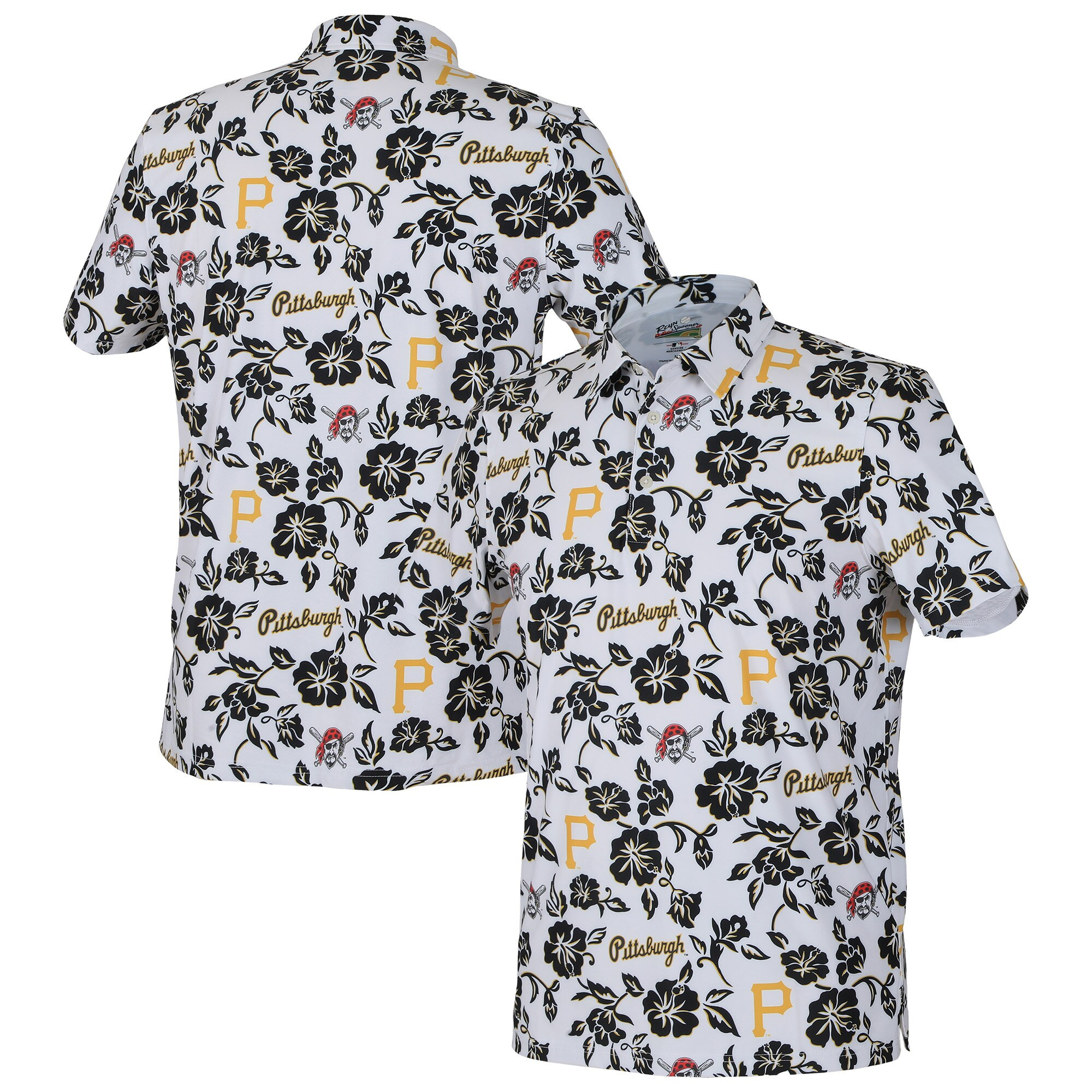 Mens Pittsburgh Pirates Reyn Spooner White Pua Performance Polo Shirt Merch Gift For Big Game Fans