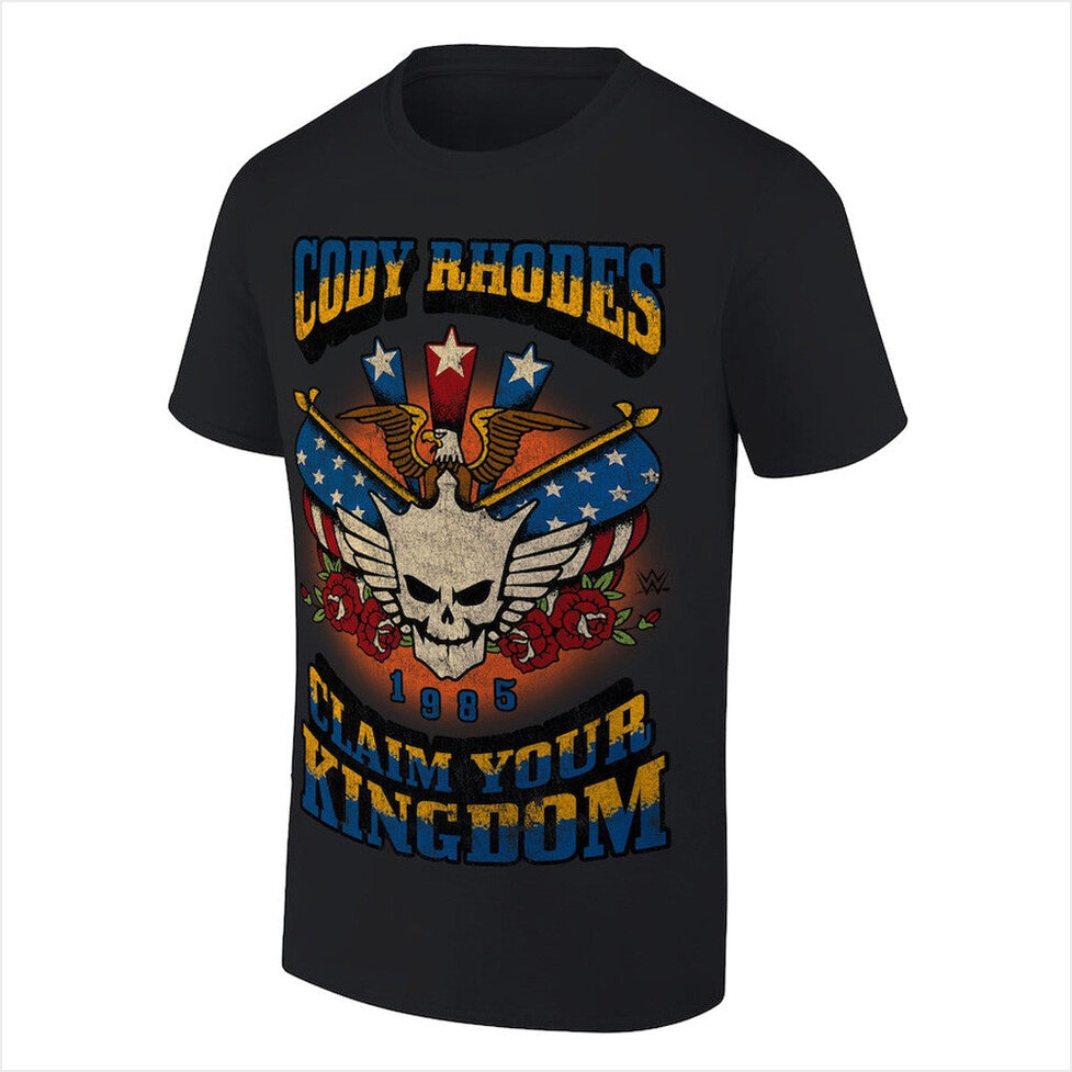 Mens Ripple Junction Black Cody Rhodes Vintage Americana Logo T-Shirt Cody Rhodes Merch