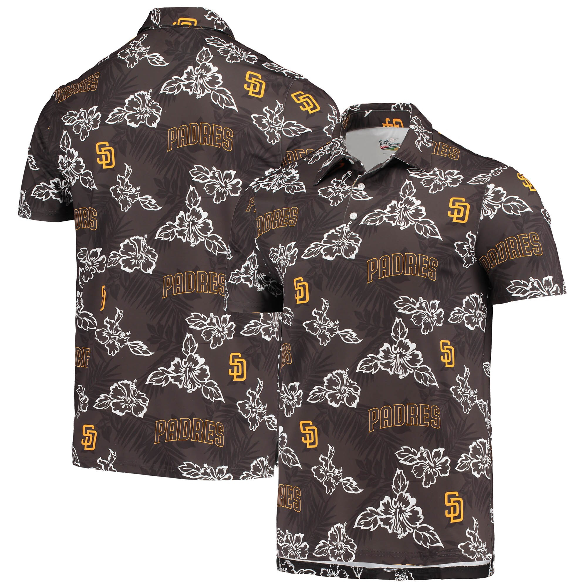Mens San Diego Padres Reyn Spooner Brown Performance Polo Merch Gift For MLB Supporters