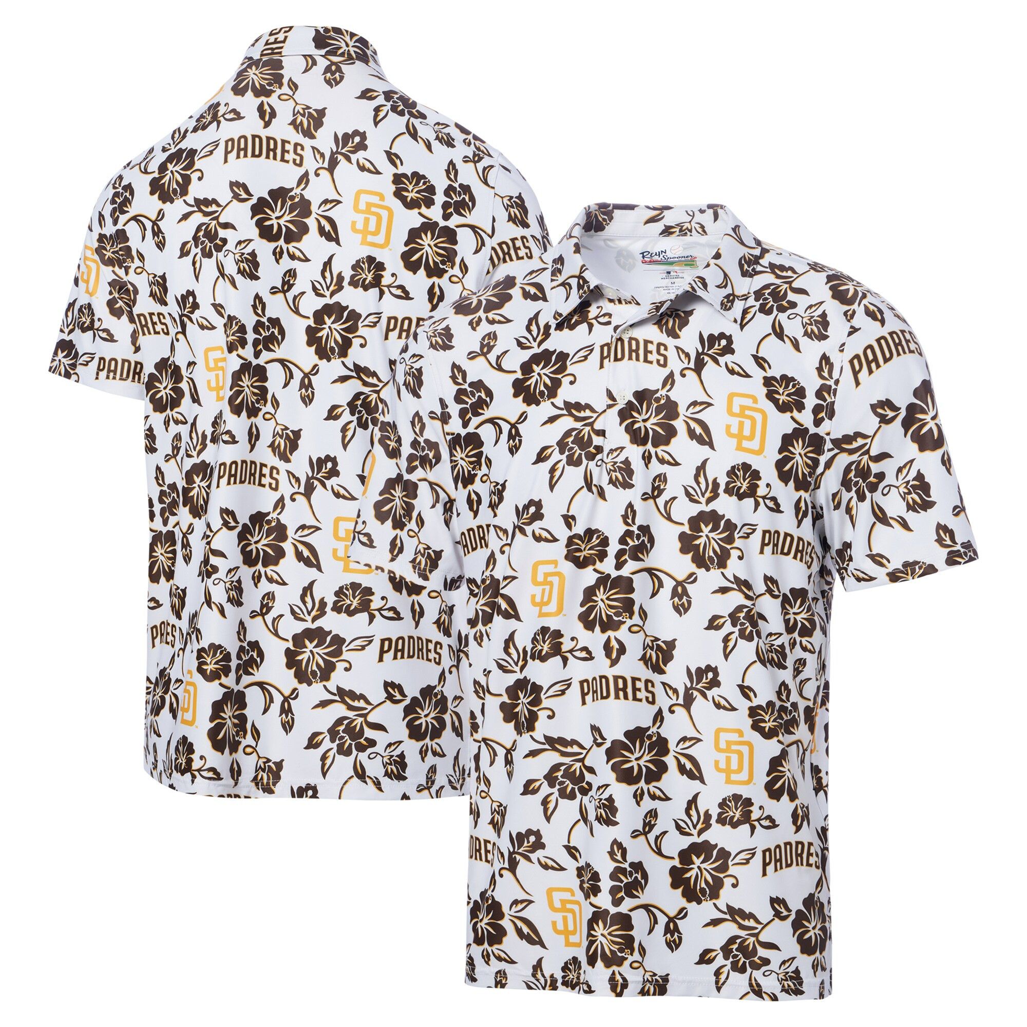 Mens San Diego Padres Reyn Spooner White Pua Performance Polo Merch Gift For Game Day Style