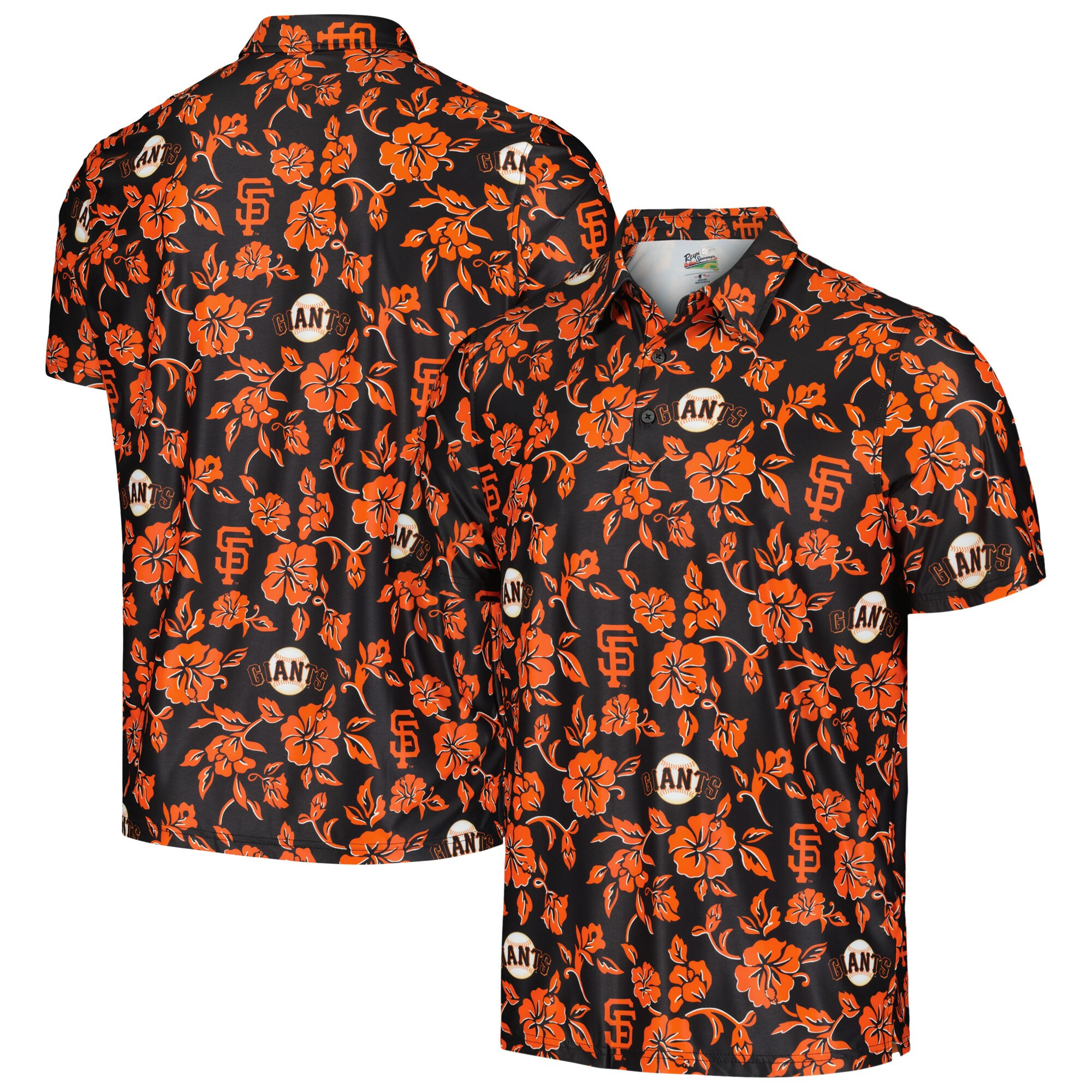 Mens San Francisco Giants Reyn Spooner Black Pua Performance Polo Merch Gift For True Fanatics