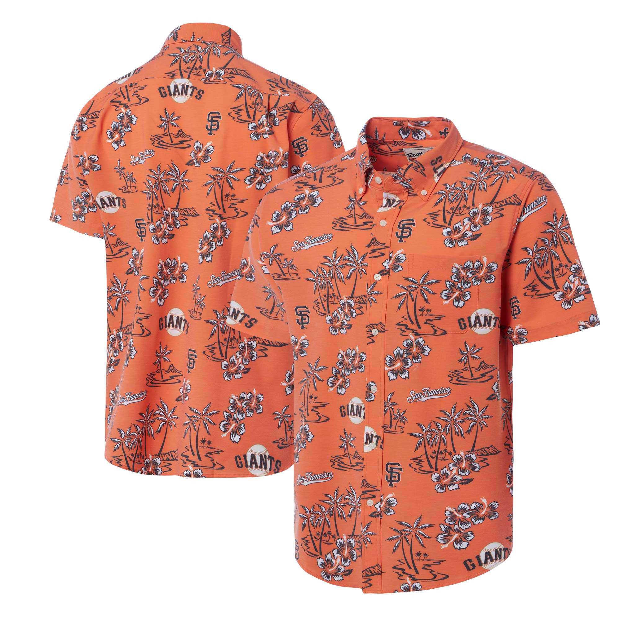 Mens San Francisco Giants Reyn Spooner Orange Kekai Hawaiian Shirt Merch Gift For Summer Sports Fans