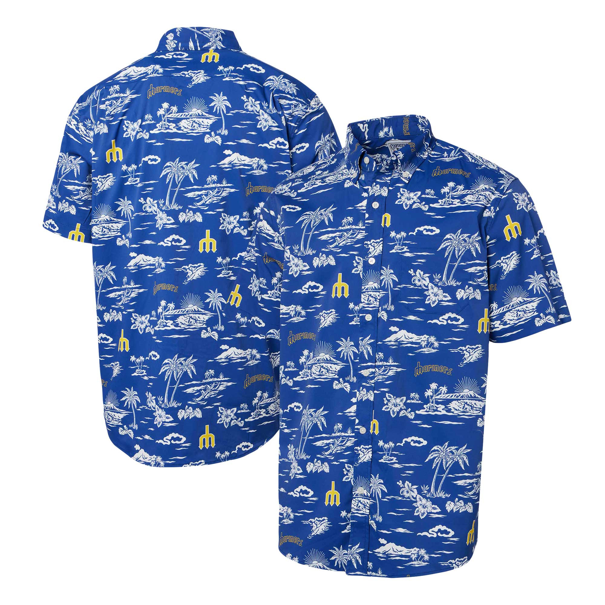 Mens Seattle Mariners Reyn Spooner Royal Cooperstown Collection Kekai Hawaiian Shirt Merch Gift For Coaches