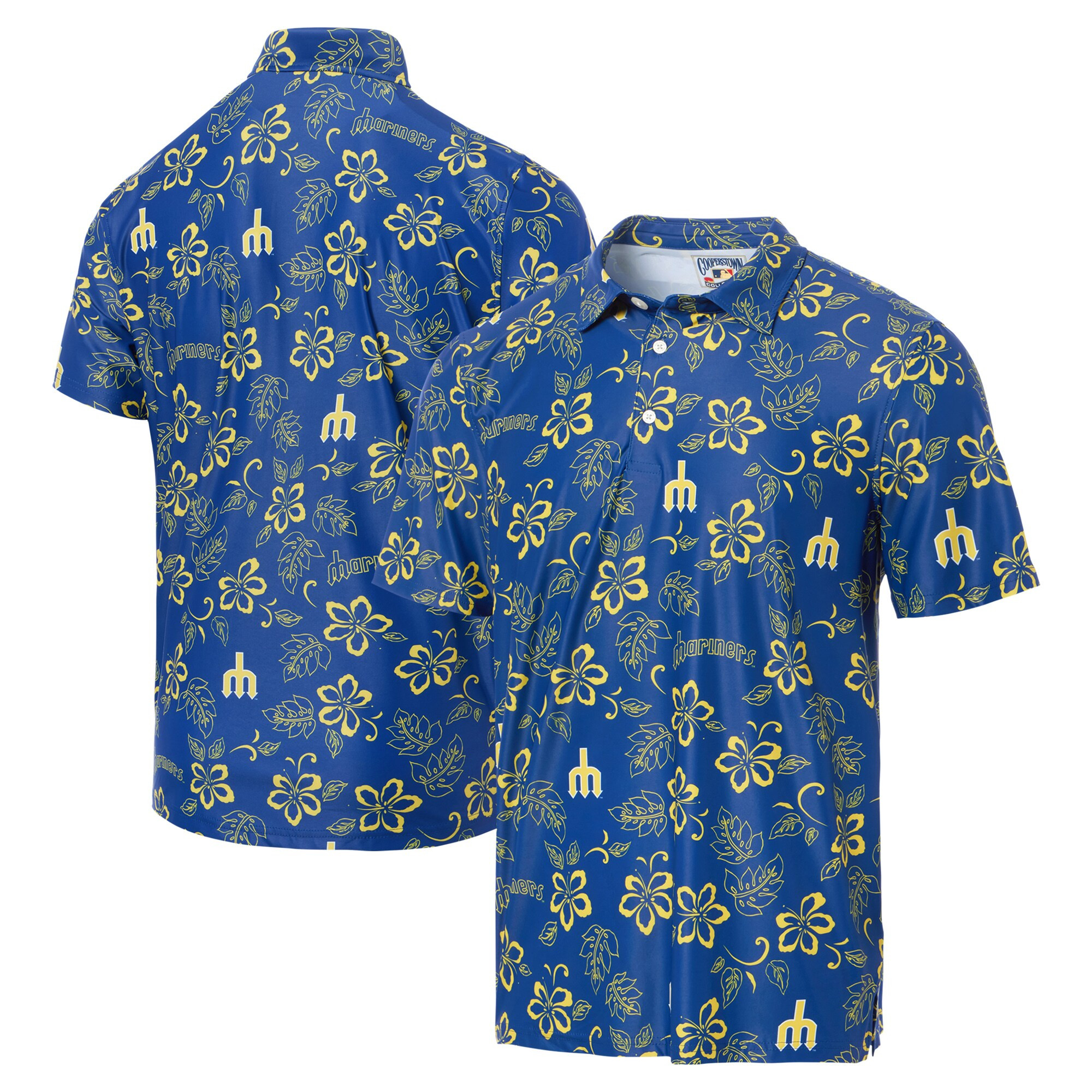 Mens Seattle Mariners Reyn Spooner Royal Cooperstown Collection Performance Polo Merch Gift For Father's Day