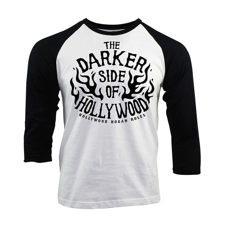 Men's Sportiqe Whiteblack Hulk Hogan The Darker Side Of Hollywood Raglan 34-sleeve T-shirt Merch For Real Fans