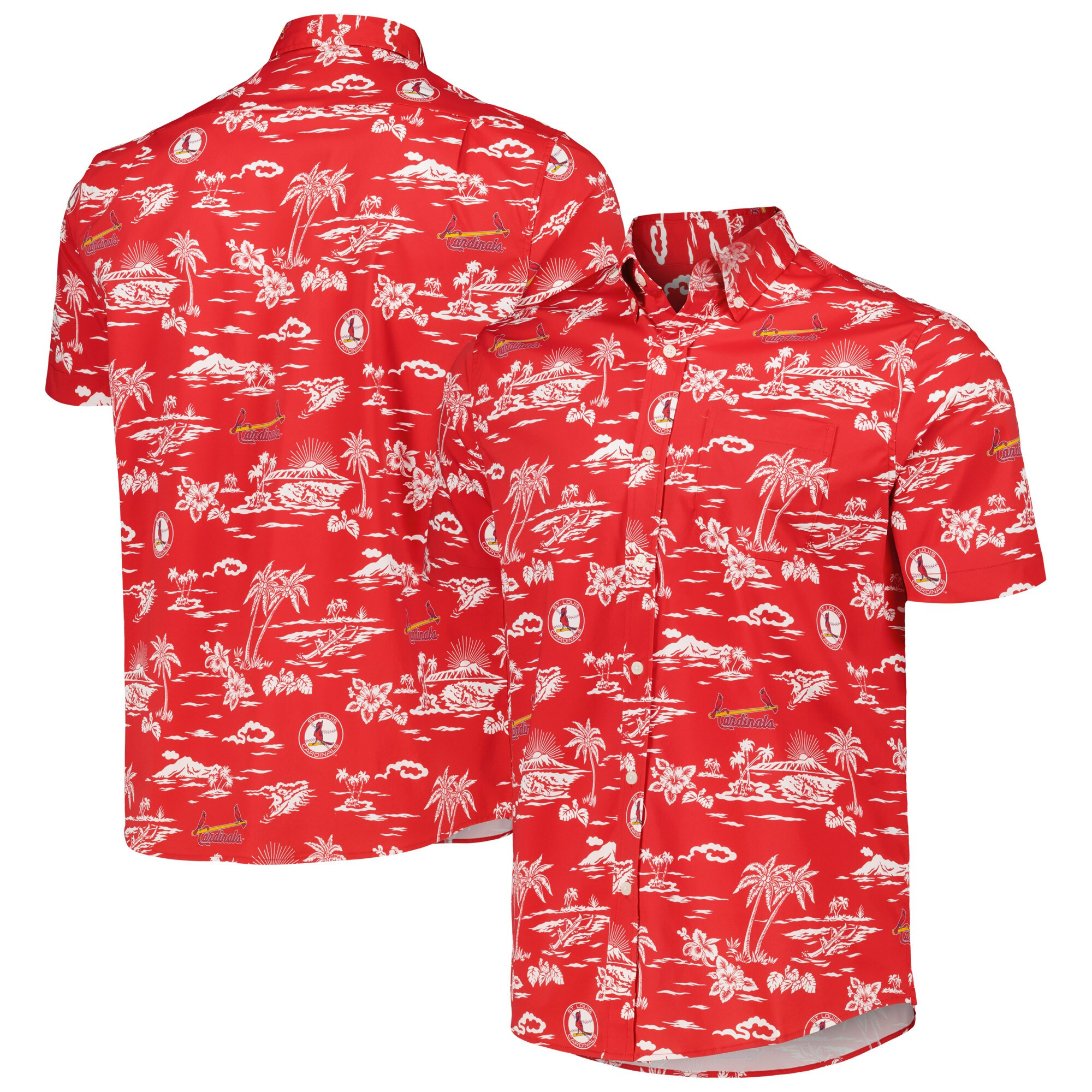 Mens St Louis Cardinals Reyn Spooner Red Kekai Hawaiian Shirt Merch Gift For Beach Tailgates