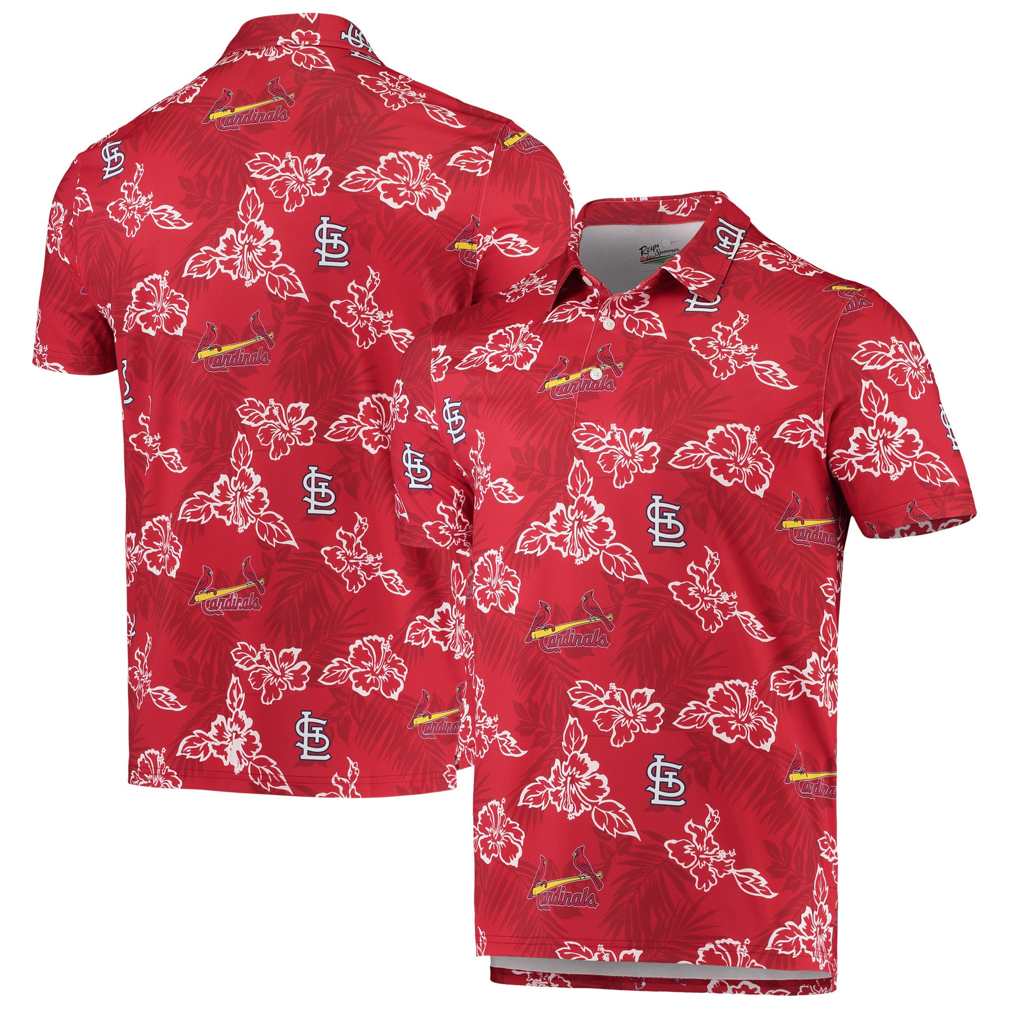 Mens St Louis Cardinals Reyn Spooner Red Performance Polo Merch Gift For Coastal Fans