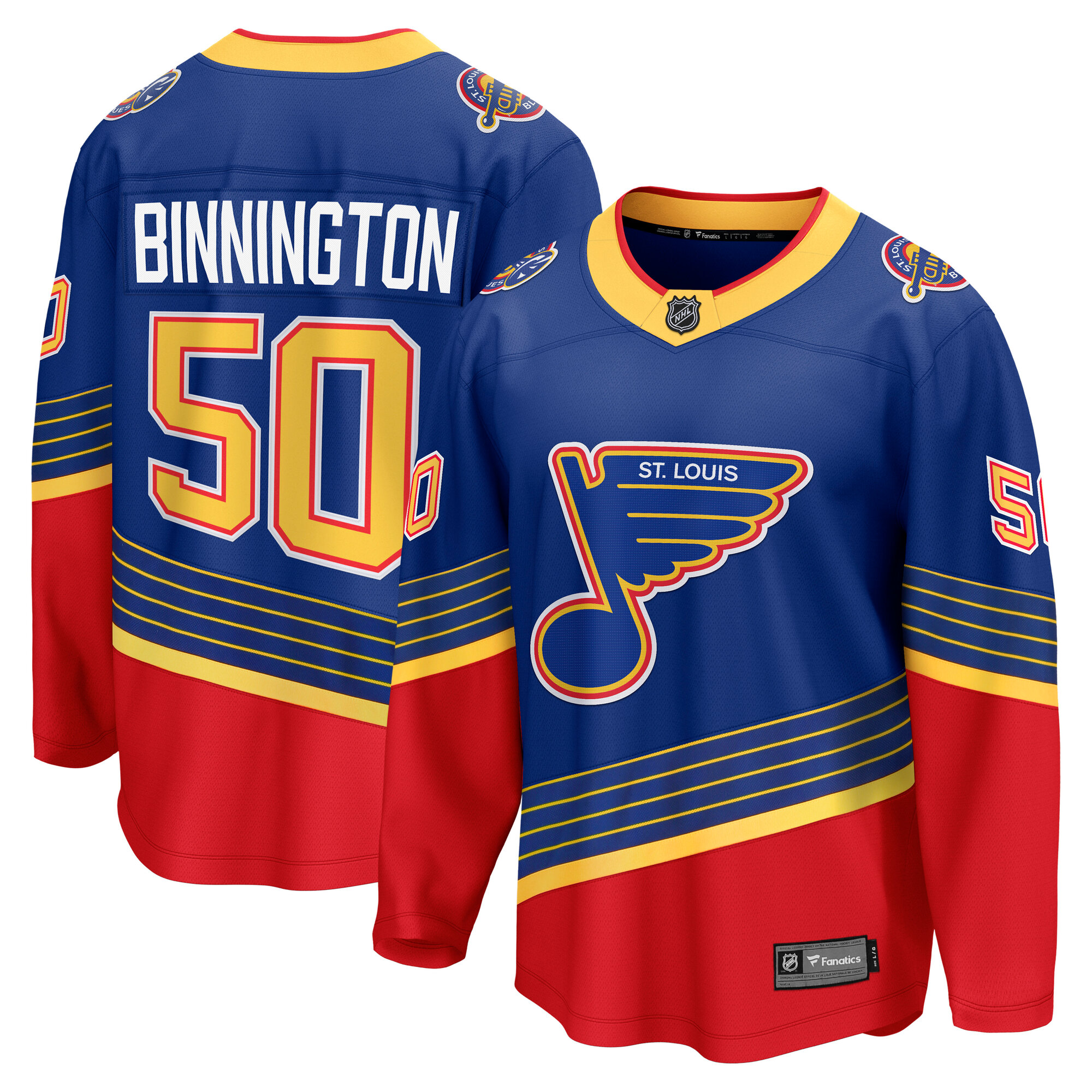 Men's St. Louis Blues Jordan Binnington Royal Alternate Premier Breakaway Player Jersey - JS299