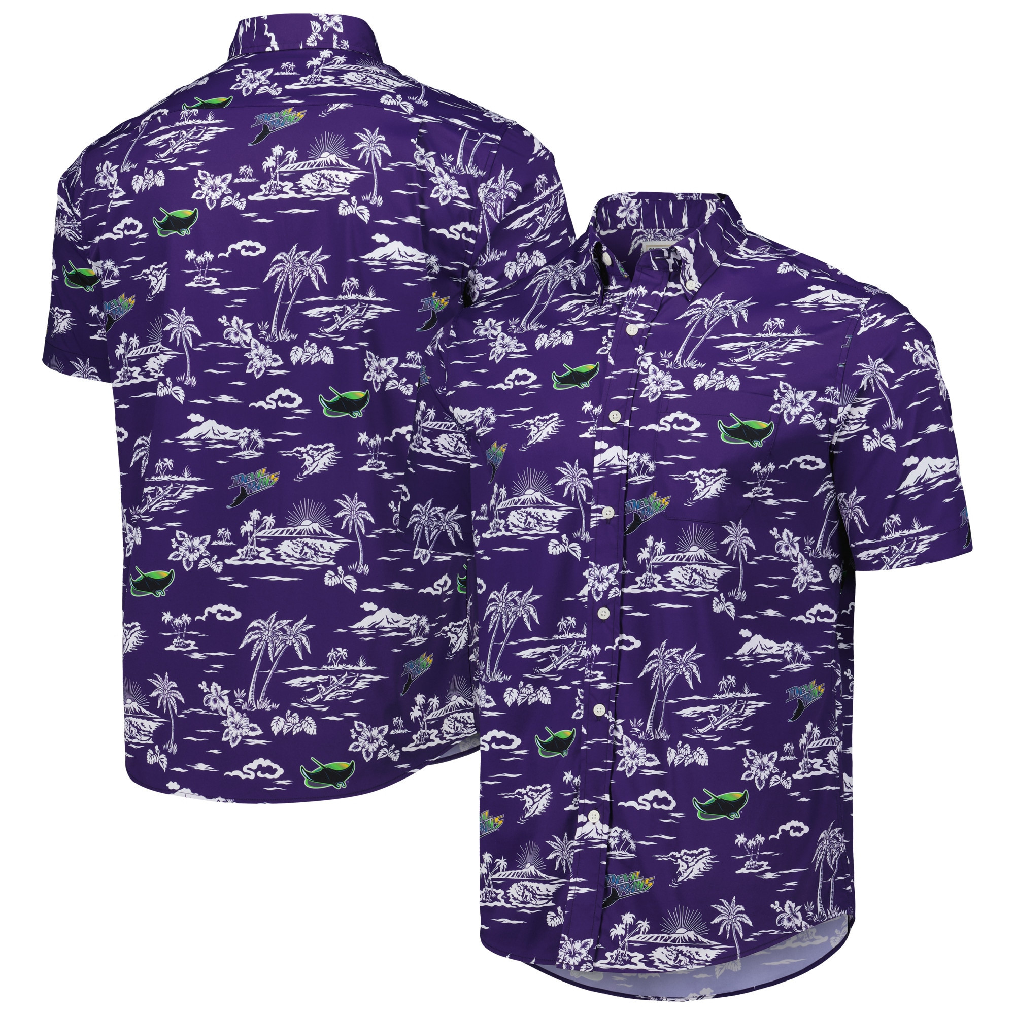 Mens Tampa Bay Rays Reyn Spooner Purple Kekai Hawaiian Shirt Merch Gift