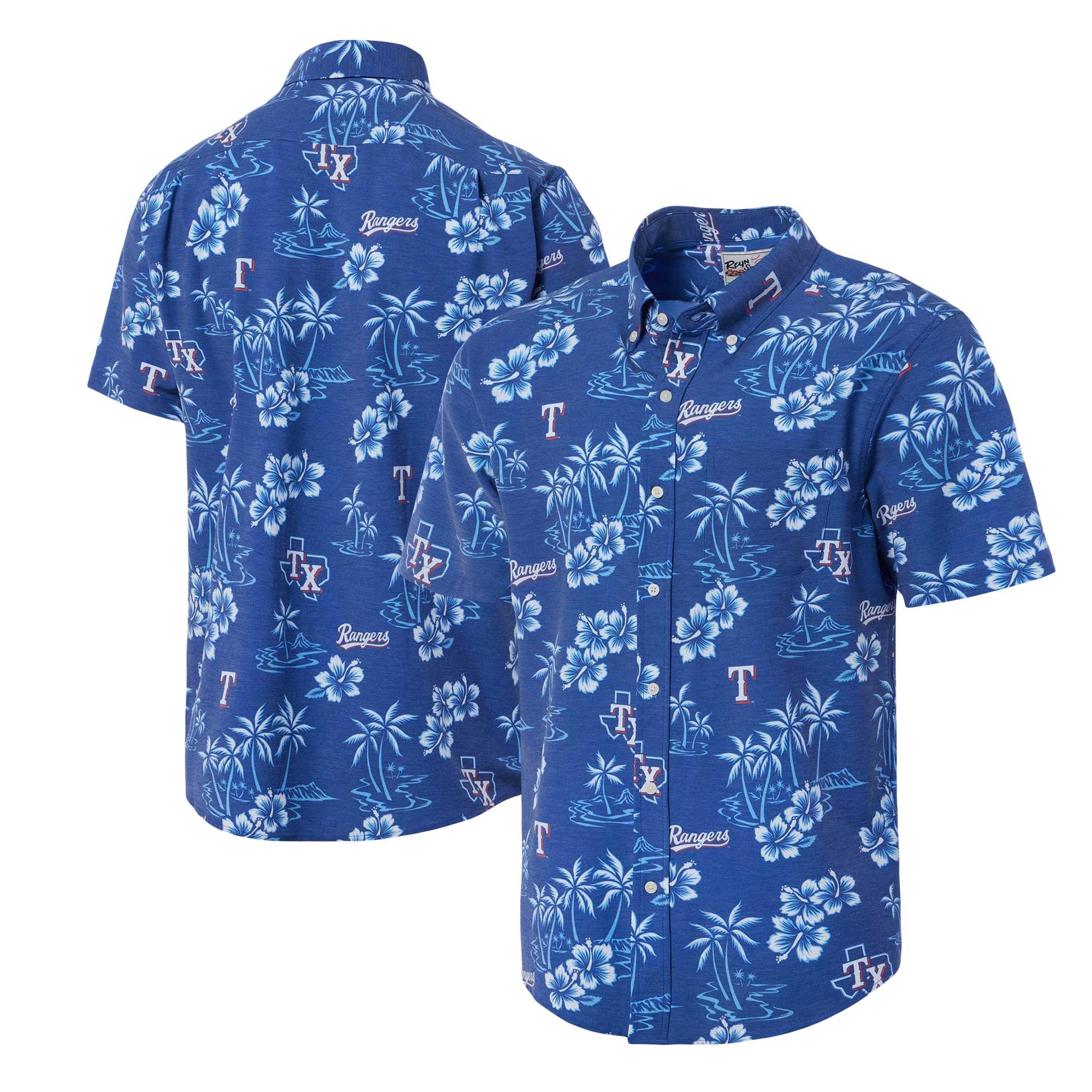 Mens Texas Rangers Reyn Spooner Royal Kekai MLB Hawaiian Shirt Gift