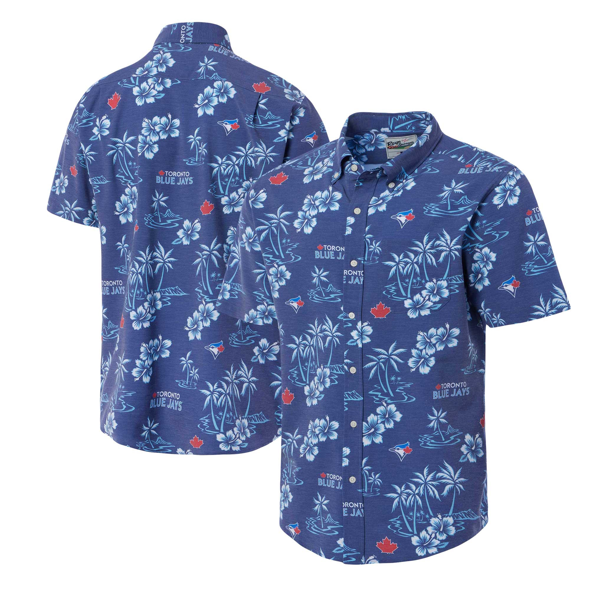 Mens Toronto Blue Jays Reyn Spooner Navy Kekai MLB Hawaiian Shirt Merch Gift