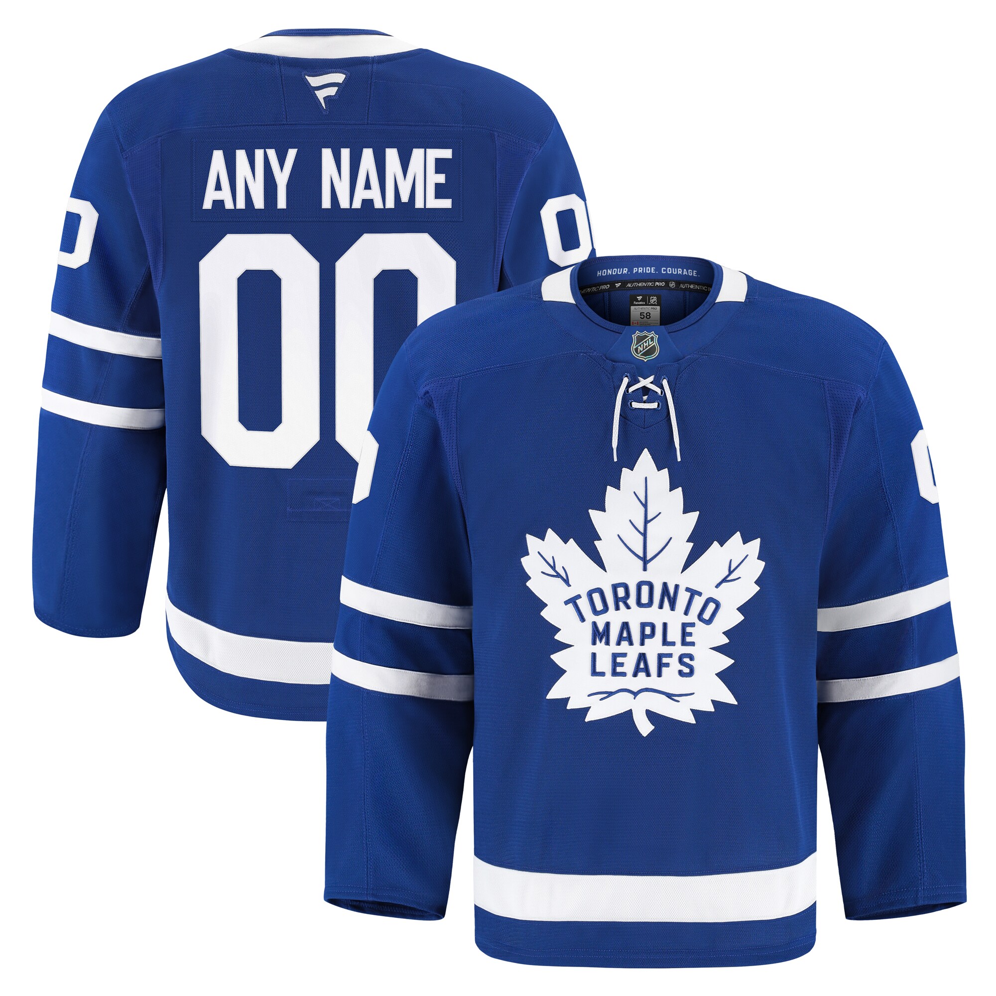 Men's Toronto Maple Leafs Blue Home Pro Custom Jersey - JS797