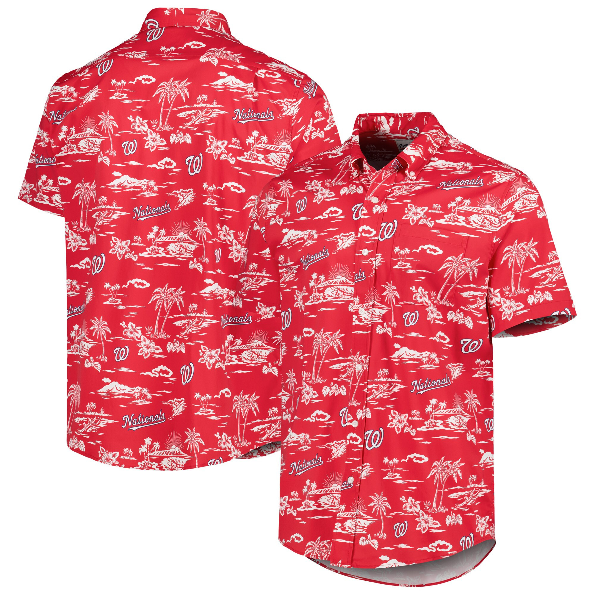 Mens Washington Nationals Reyn Spooner Red Kekai Performance Summer Baseball Shirt Merch Gift