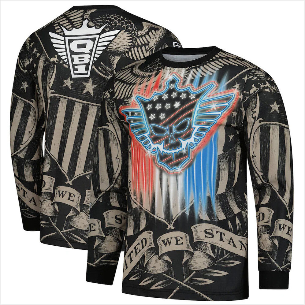 Mens WWE Authentic Black Cody Rhodes Neon Stained Ink Long Sleeve T-Shirt Cody Rhodes Merch