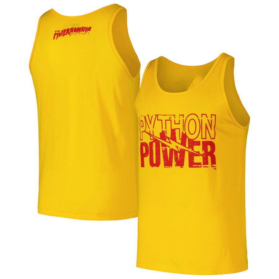 Men's Yellow Hulk Hogan Python Power Tank Top Merch For Fans