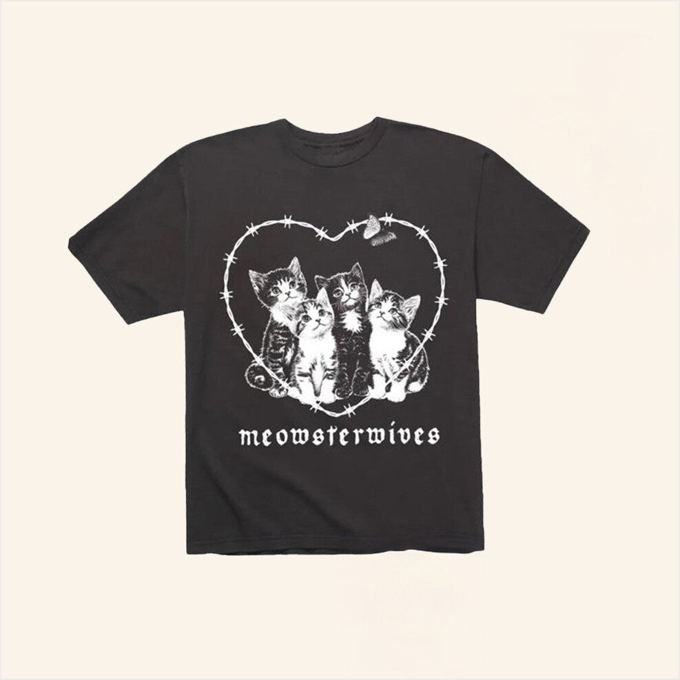 Meowsterwives Washed Black T-Shirt MisterWives Merch Birthday Gifts For Her Gifts For Besties
