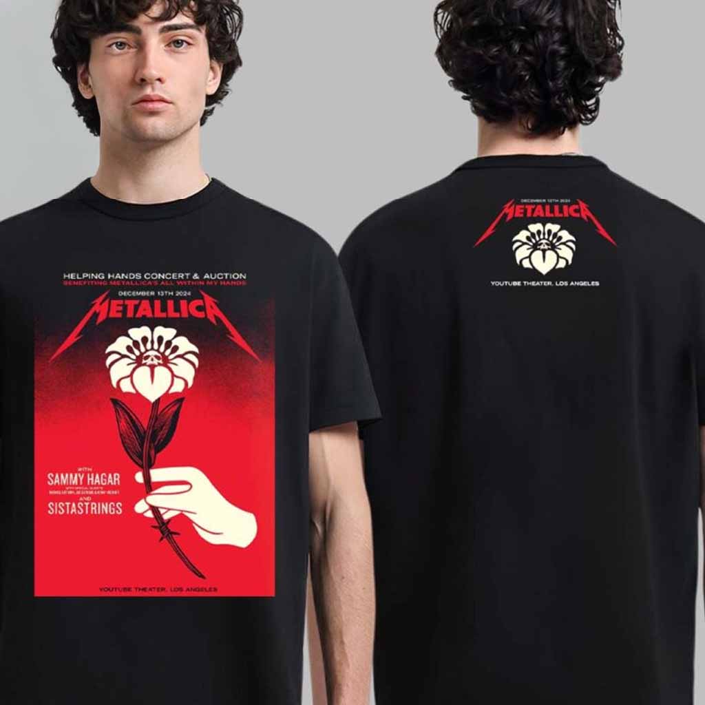 Metallica Tonight Merch Tee For Los Angeles At Youtube Theater On December 13 2024 Helping Hands Concert And Auction Benefiting Metallica All Within My Hands T-Shirt Gifts